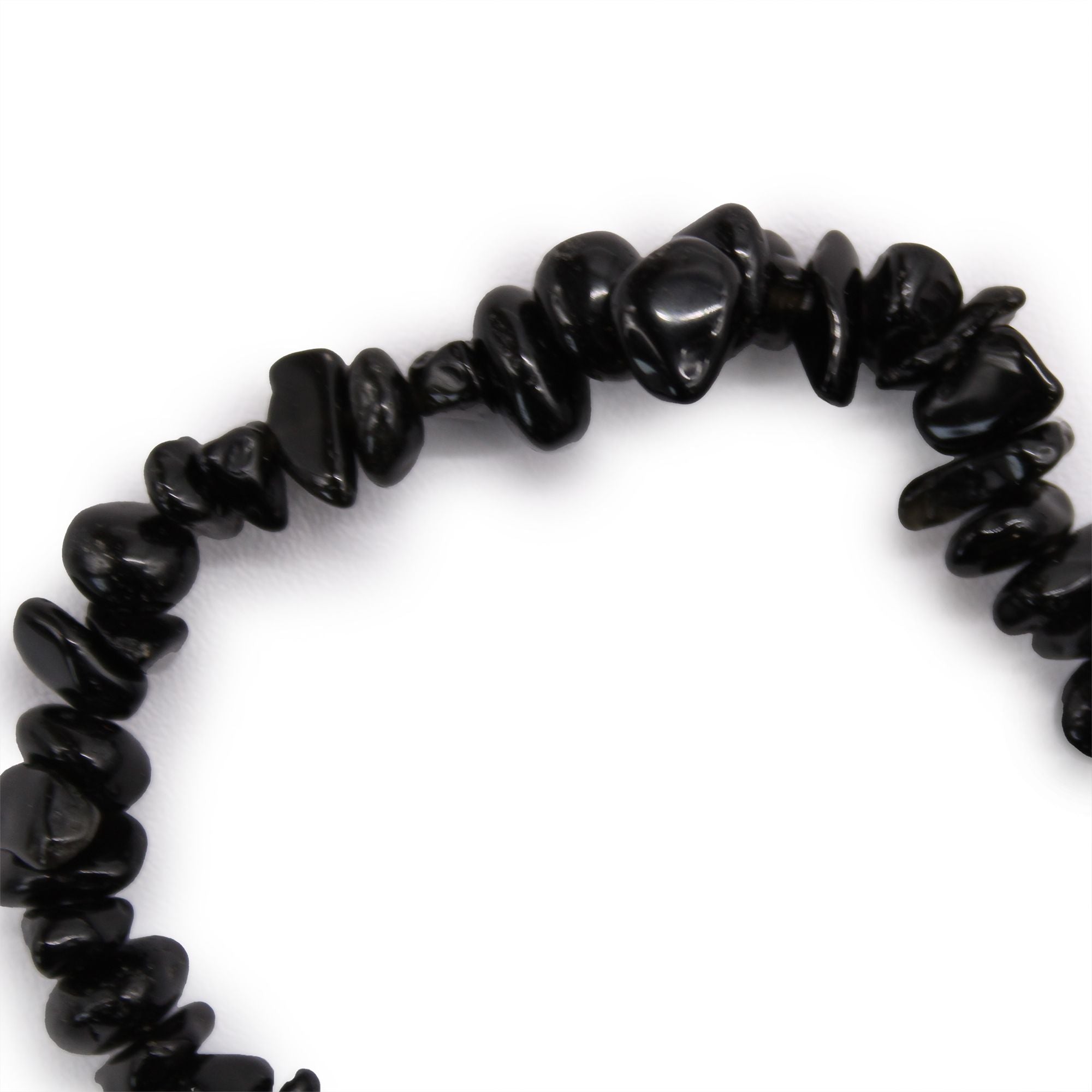 Natural Stone Chip Bracelet – Black Agate