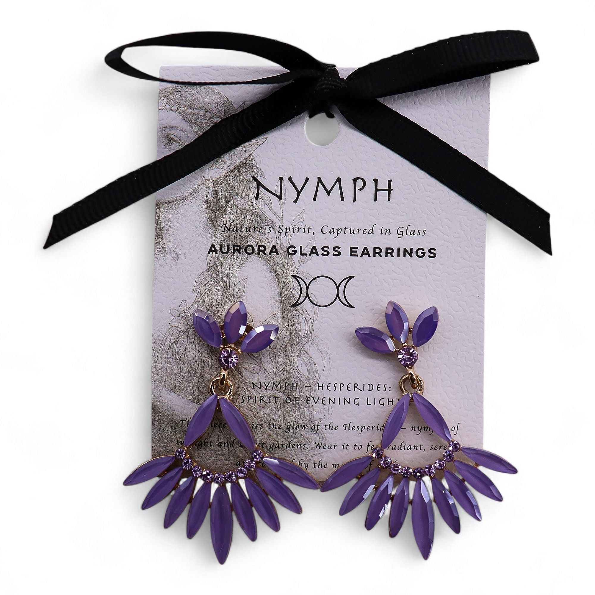 Brincos de Cristal Vintage - Compridos - Lavanda