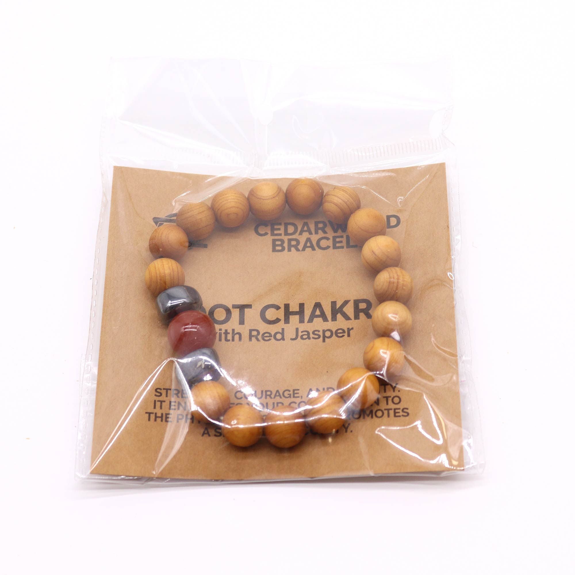 Cedar Bracelet – Root Chakra – Red Jasper