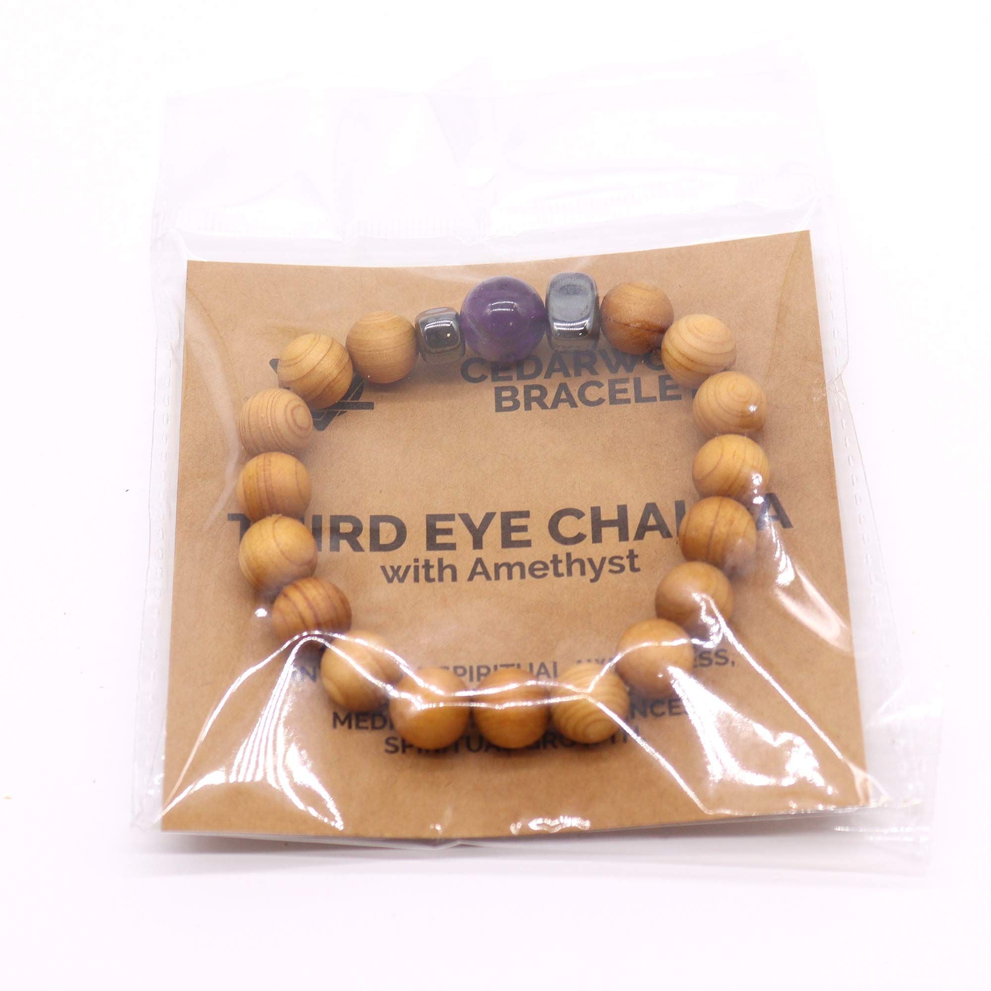 Cedar Bracelet – Third Eye Chakra – Amethyst