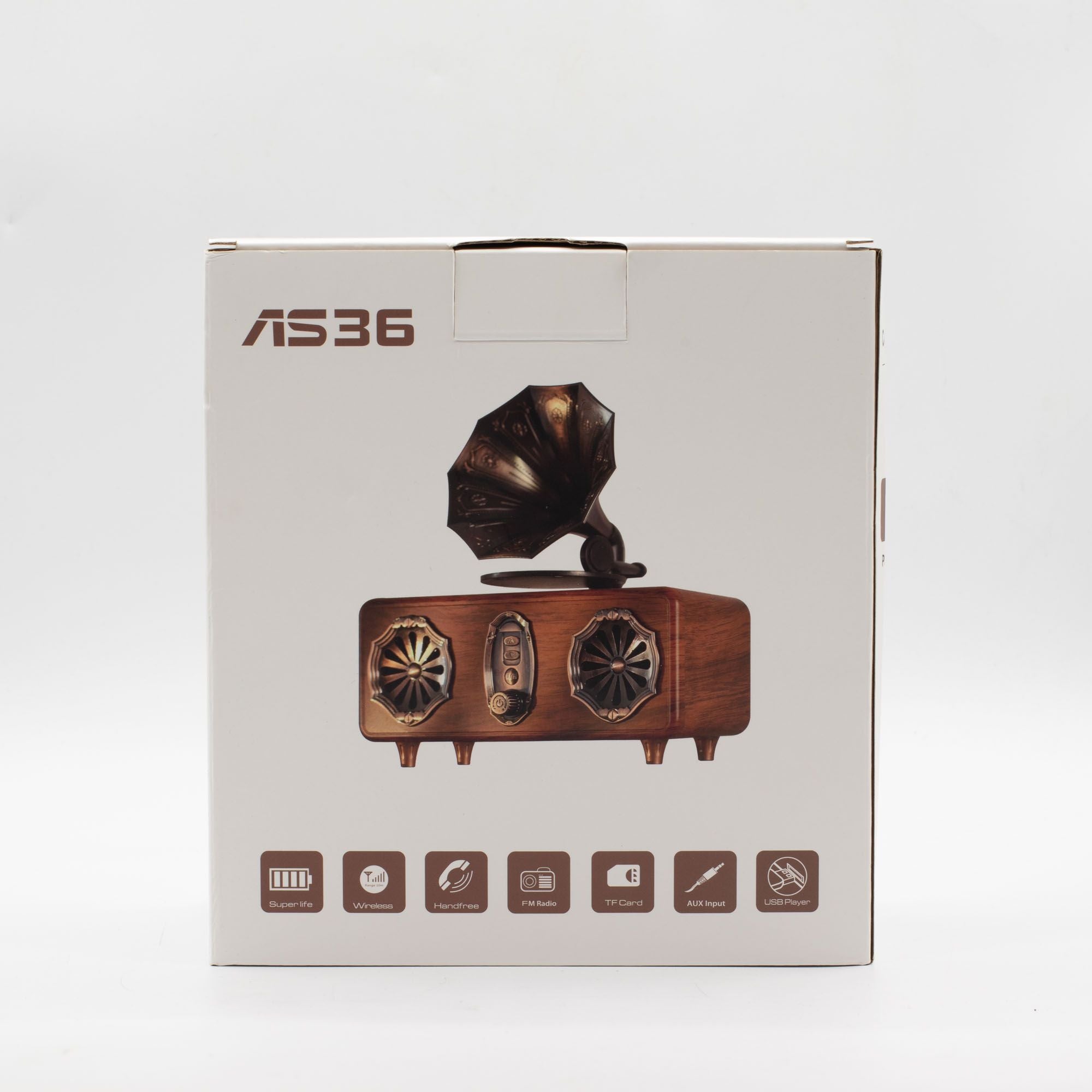 Coluna de Som Retro Gramofone Duplo Mini Bluetooth