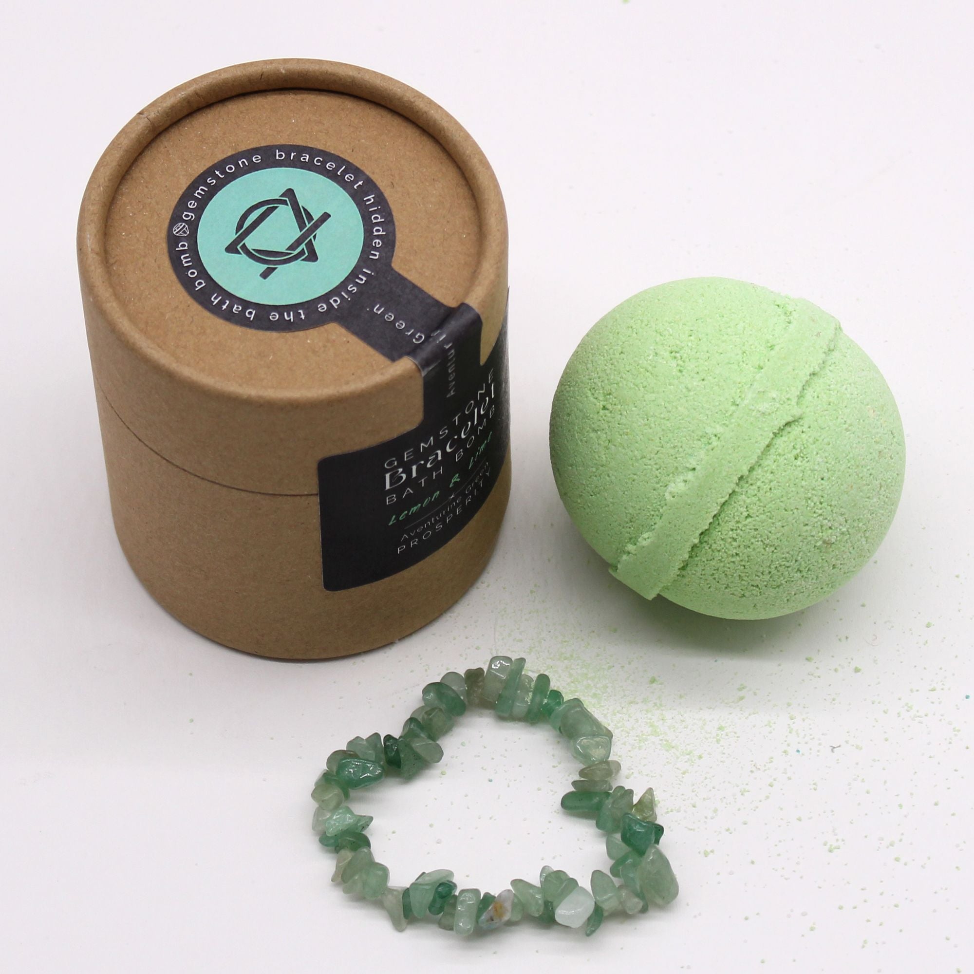 Bomba de Banho com Pulseira de Pedra Natural - Aventurina Verde