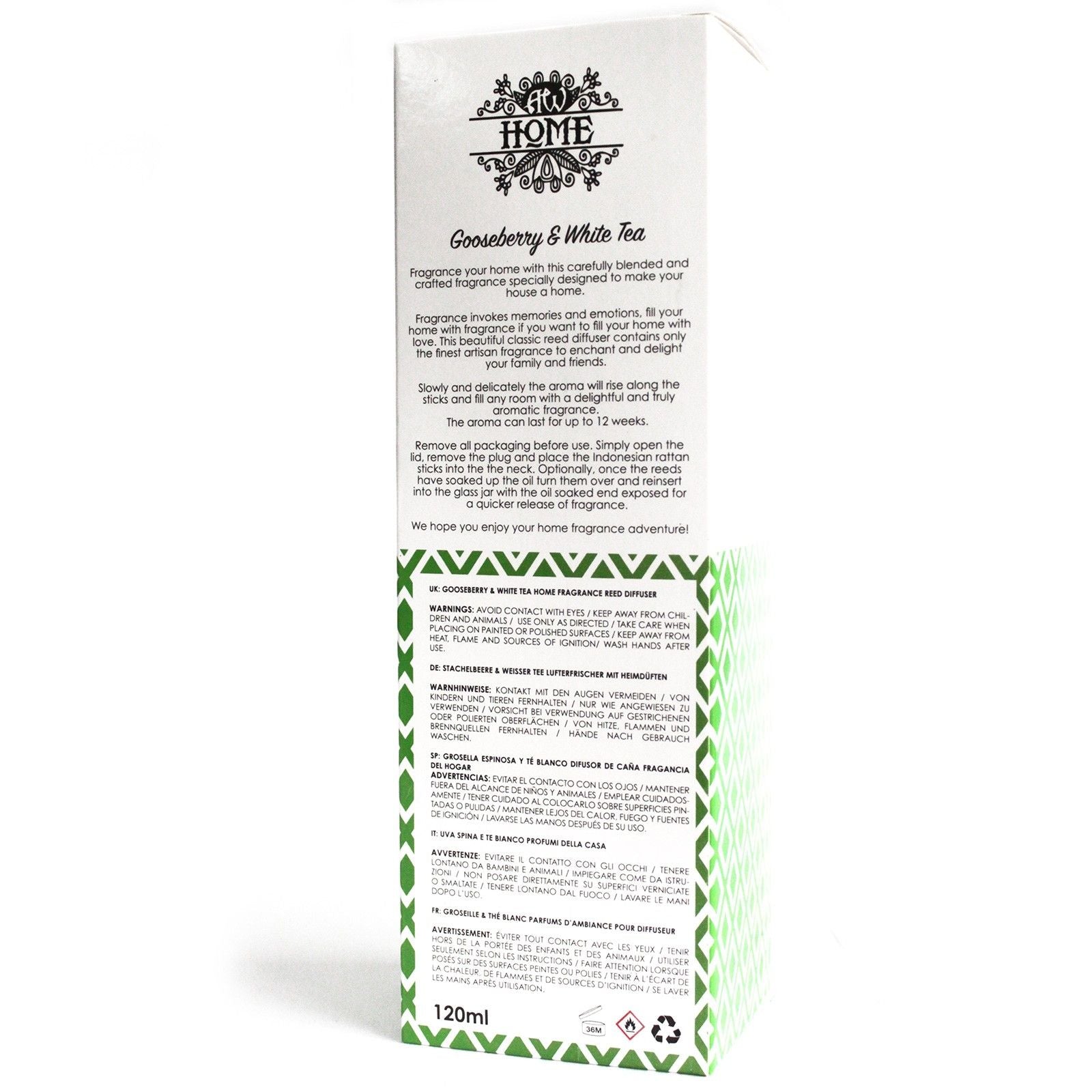 Difusor Aromático 120 ml - Groselha e Chá Branco