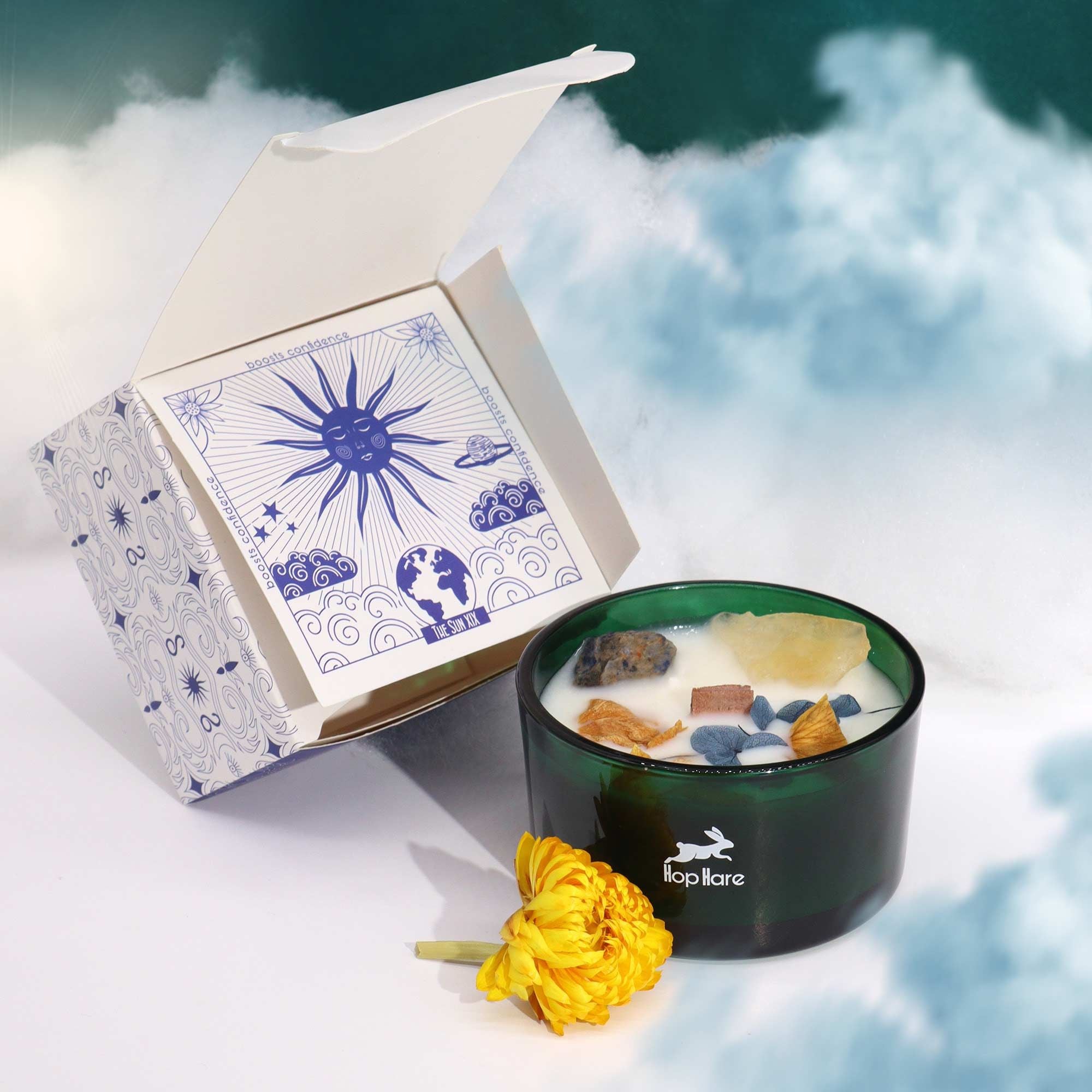Vela Floral Mágica con Cristal Hop Hare Sol