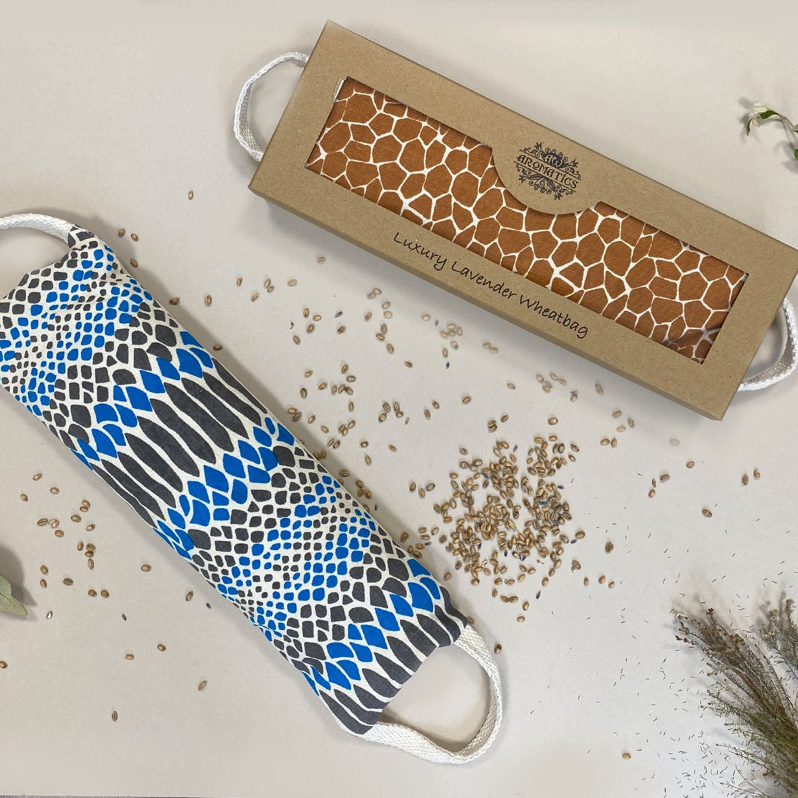 Bolsa de Trigo de Lavanda Premium em Caixa de Presente – Víbora Azul