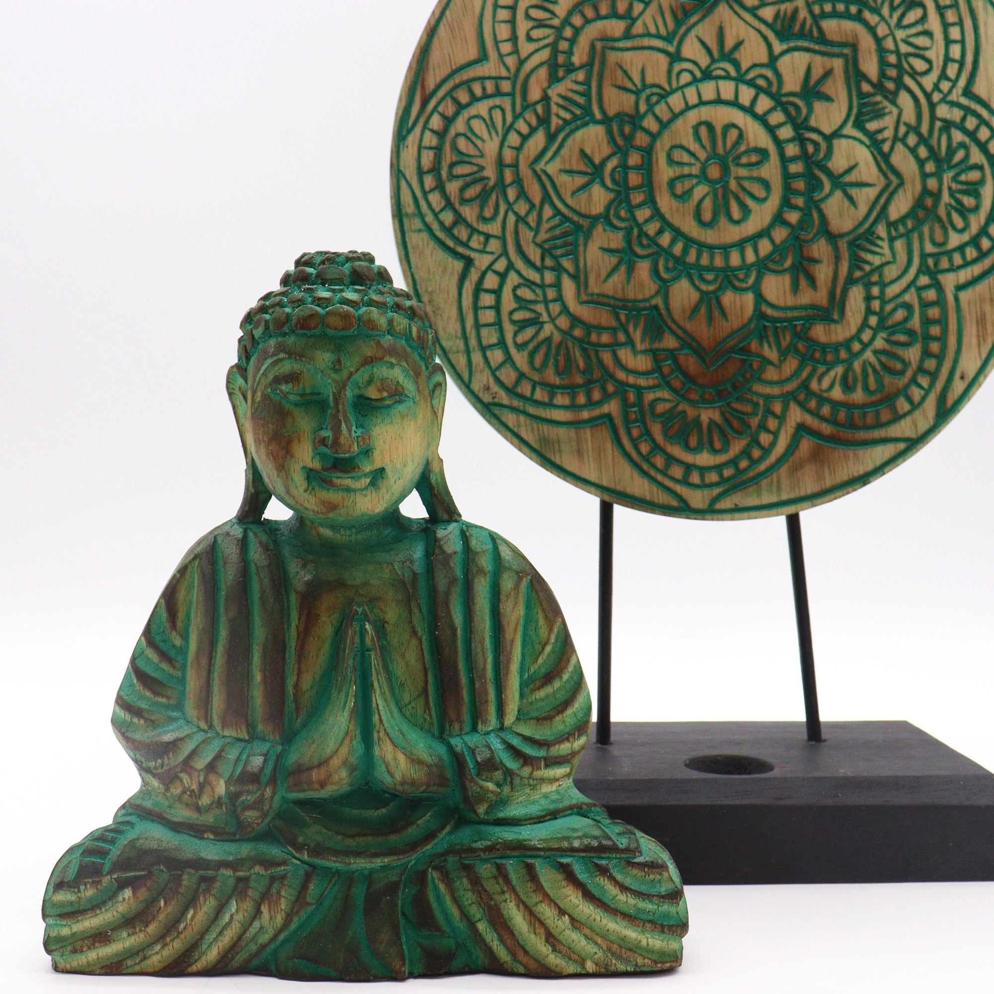 Conjunto Feng Shui Buda Mandala Verde