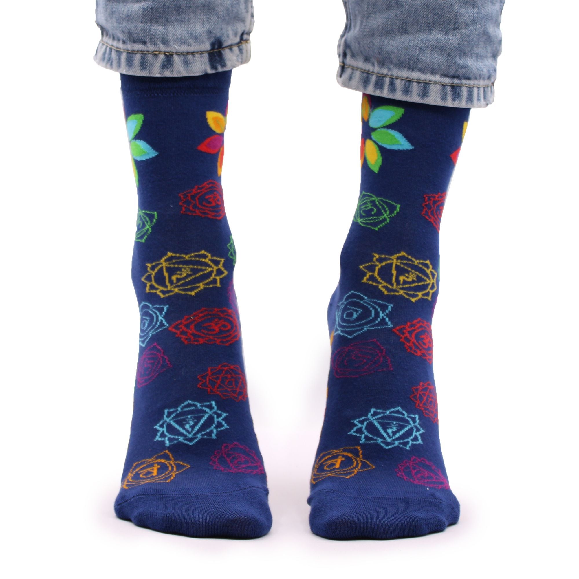 Meias de bambu Hop Hare S/M - Chakra Arco-Íris