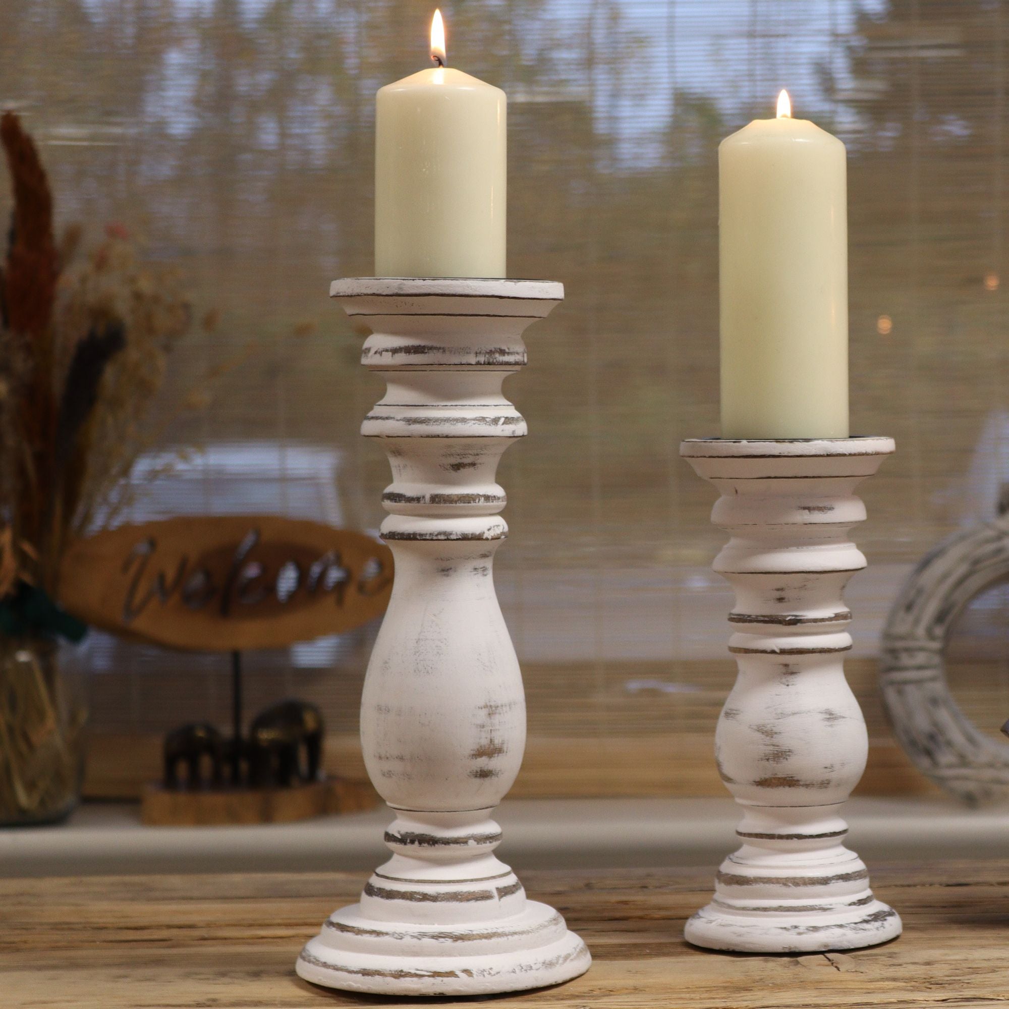 Suporte para Velas Clássico - Branco - Grande - 373x10cm
