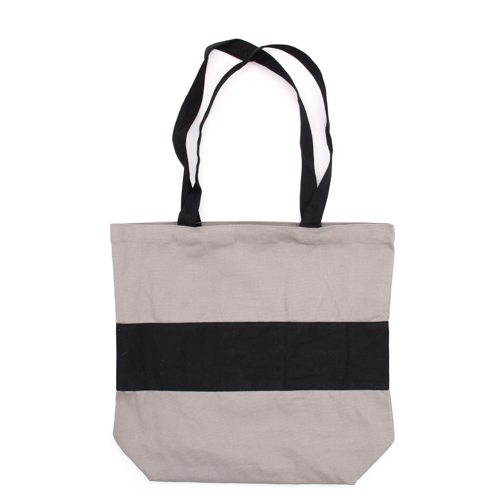 Bolsa de Algodão Dois Tons - Cinzento e Preto