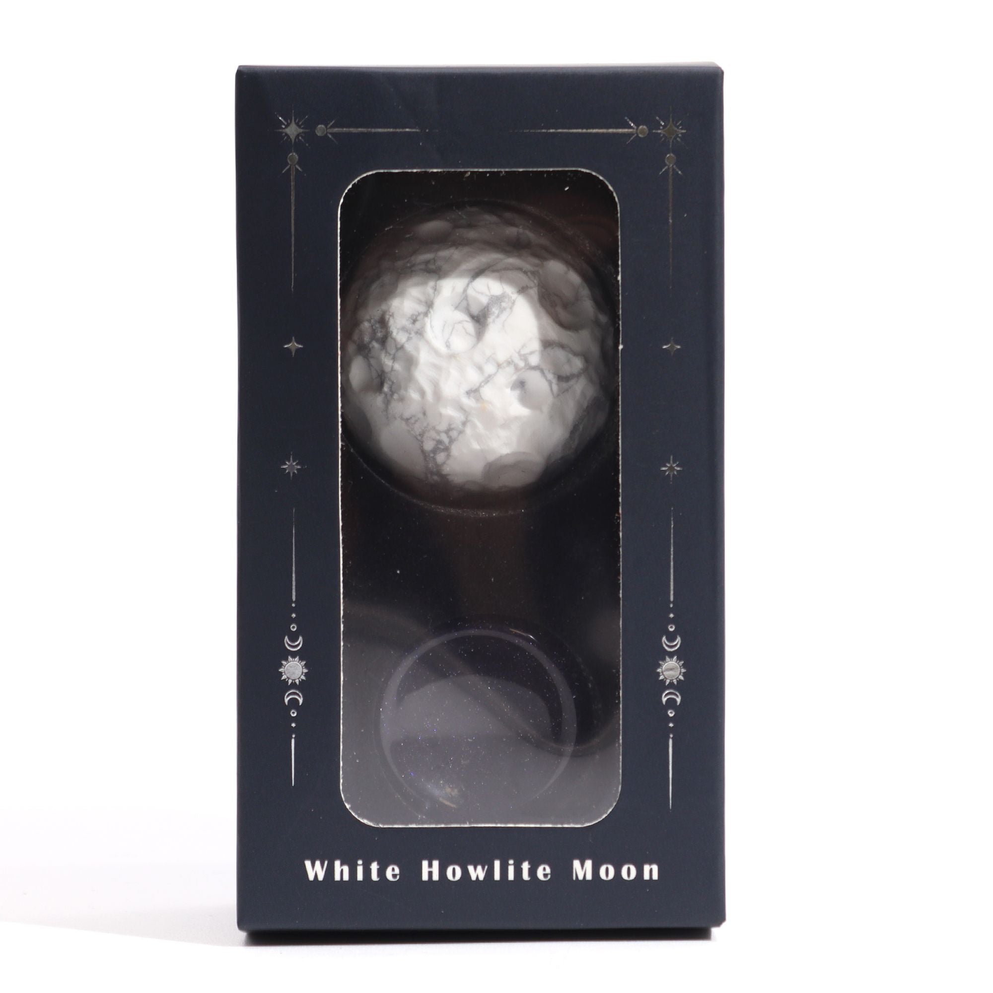 Planeta Howlite Branca com Suporte Solar Lua (40mm)