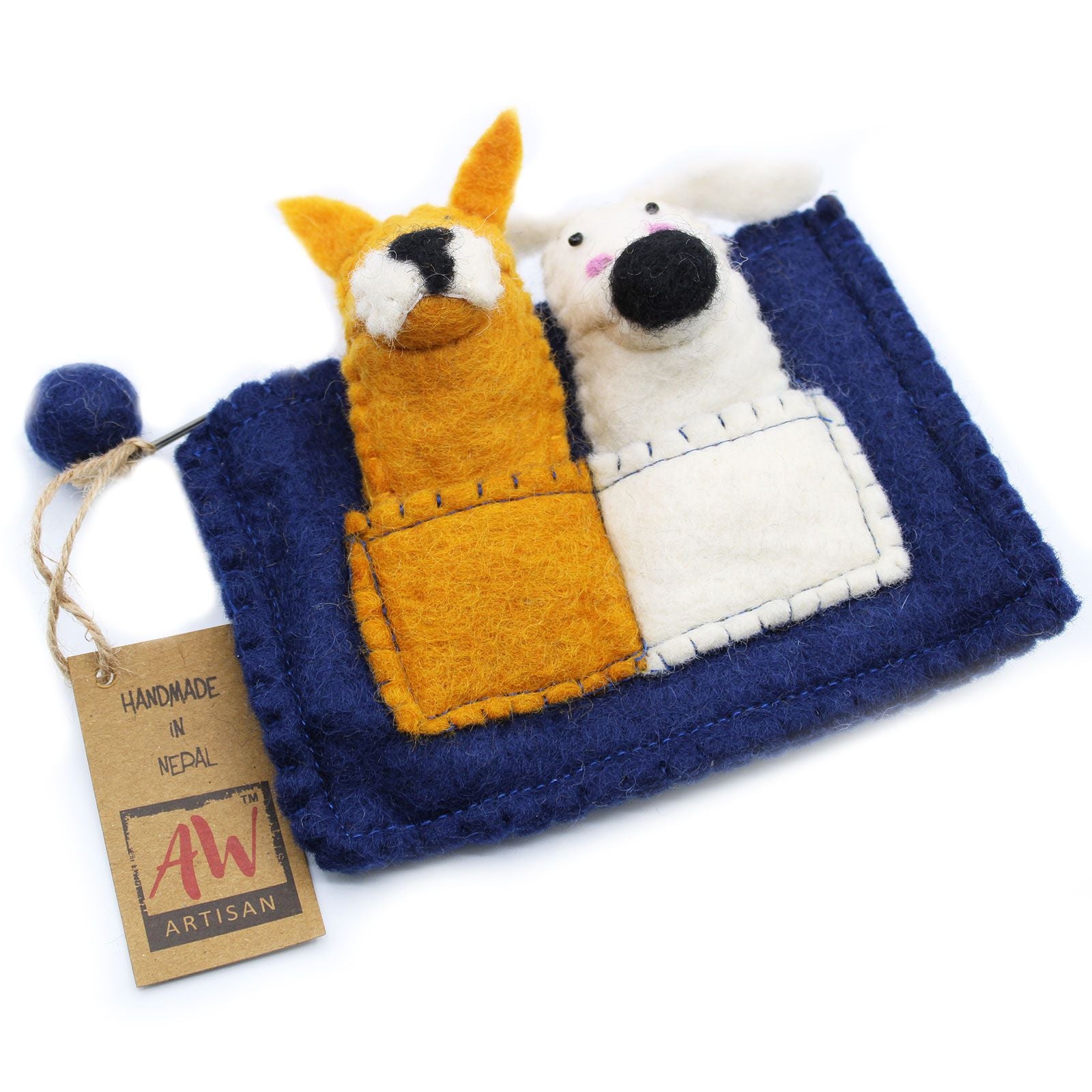 Bolsa com marionetas de dedo - Amigos cachorros
