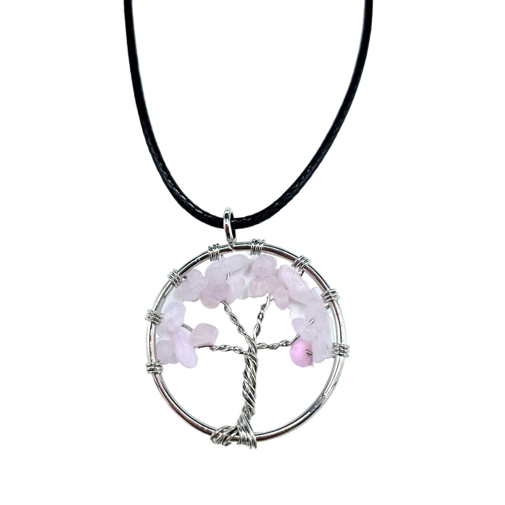 Pendente Árvore da Vida - Quartzo Rosa