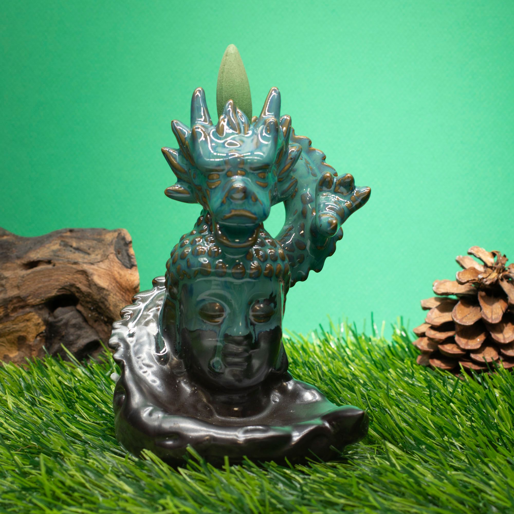 Dragon over Buddha Backflow Incense Burner