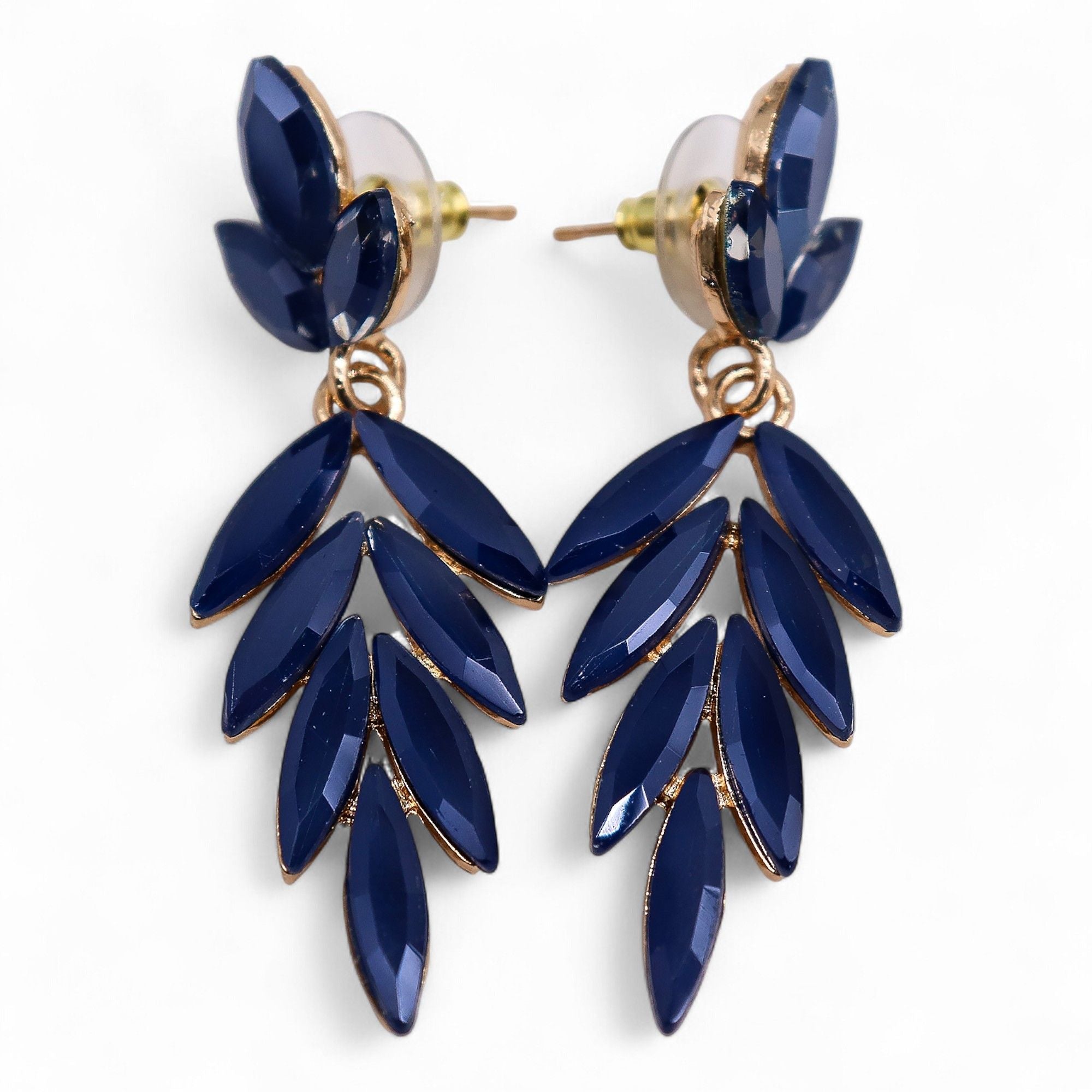 Brincos de Cristal Vintage - Compridos - Azul