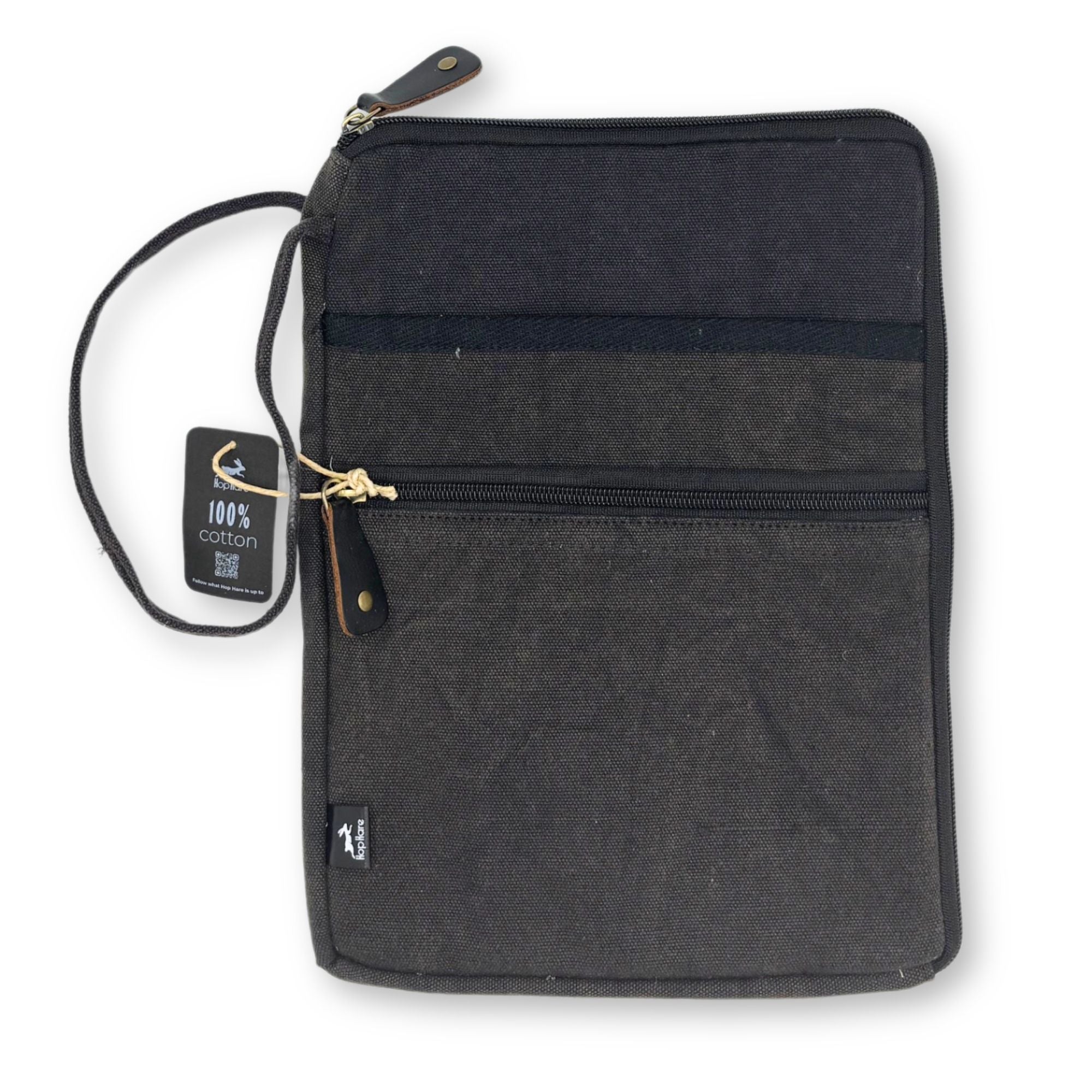 Bolsa de Lona Grande para Tablet Hop Hare - Carvão