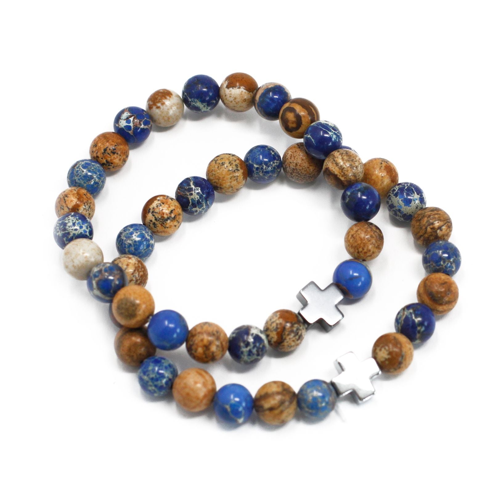 Set of 2 Natural Stone Bracelets – Rainbow