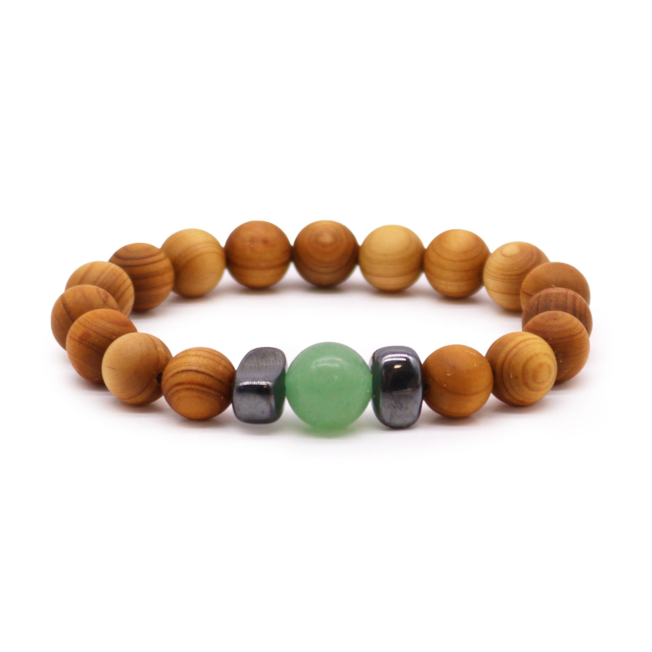 Cedar Bracelet – Sacral Chakra – Green Aventurine