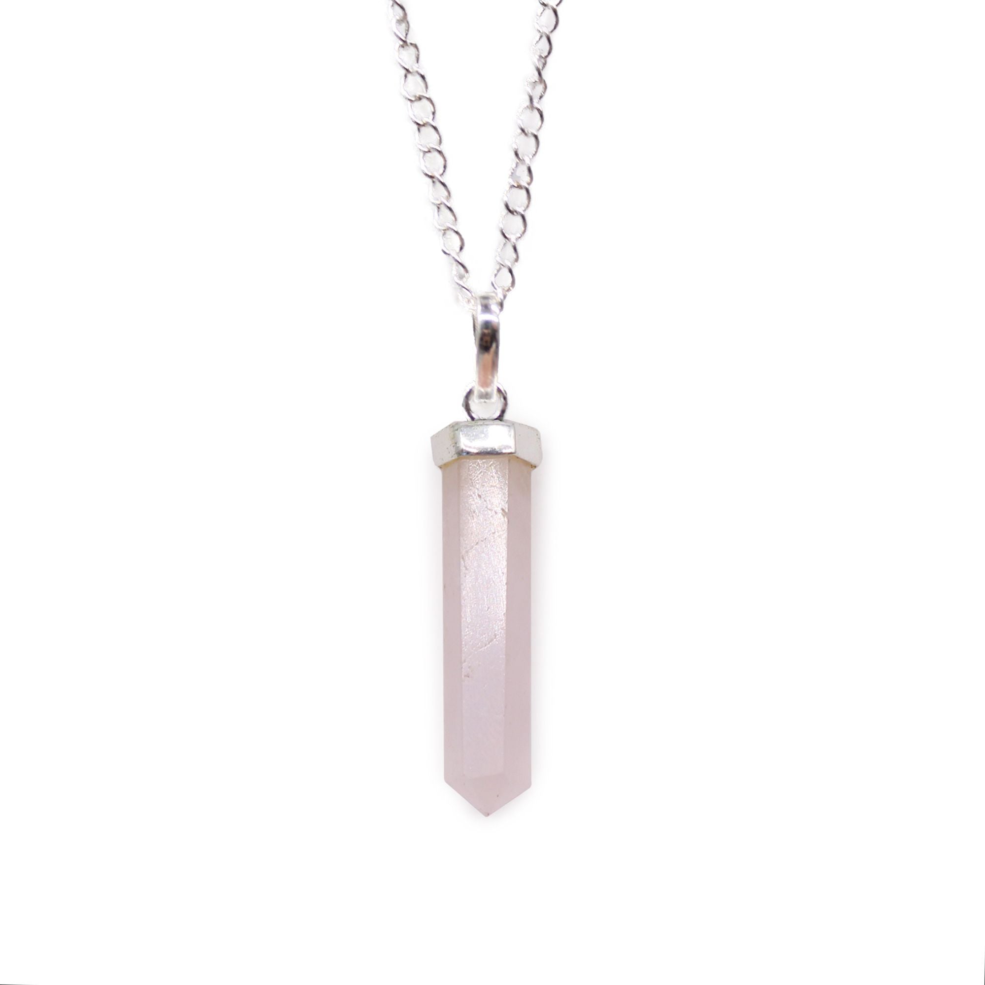Pendente Ponta Clássica de Pedra Preciosa - Quartzo Rosa