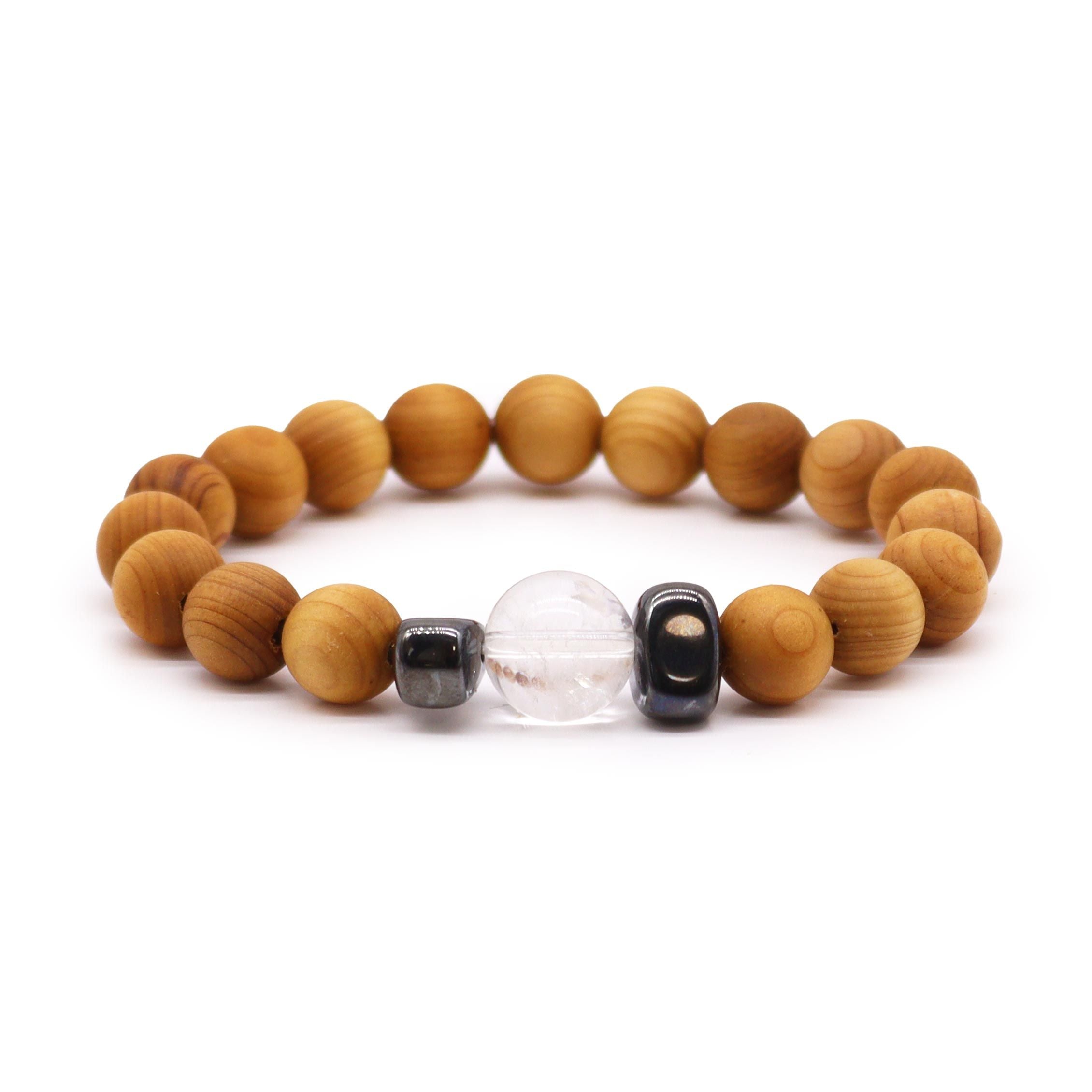 Cedar Bracelet – Crown Chakra – Clear Quartz