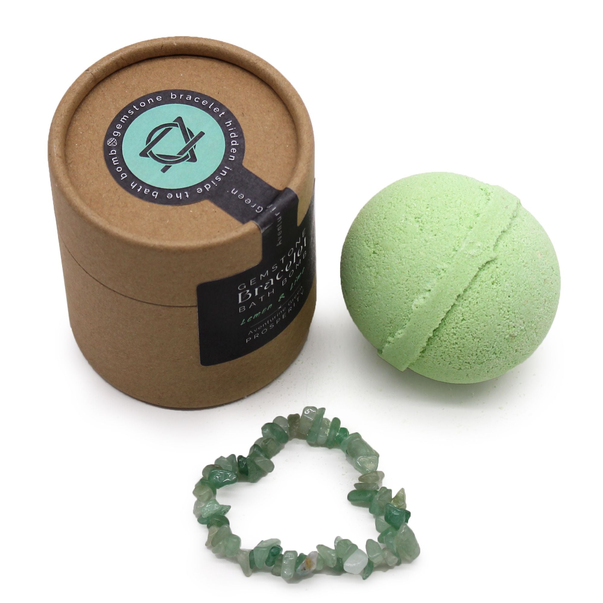 Bomba de Banho com Pulseira de Pedra Natural - Aventurina Verde