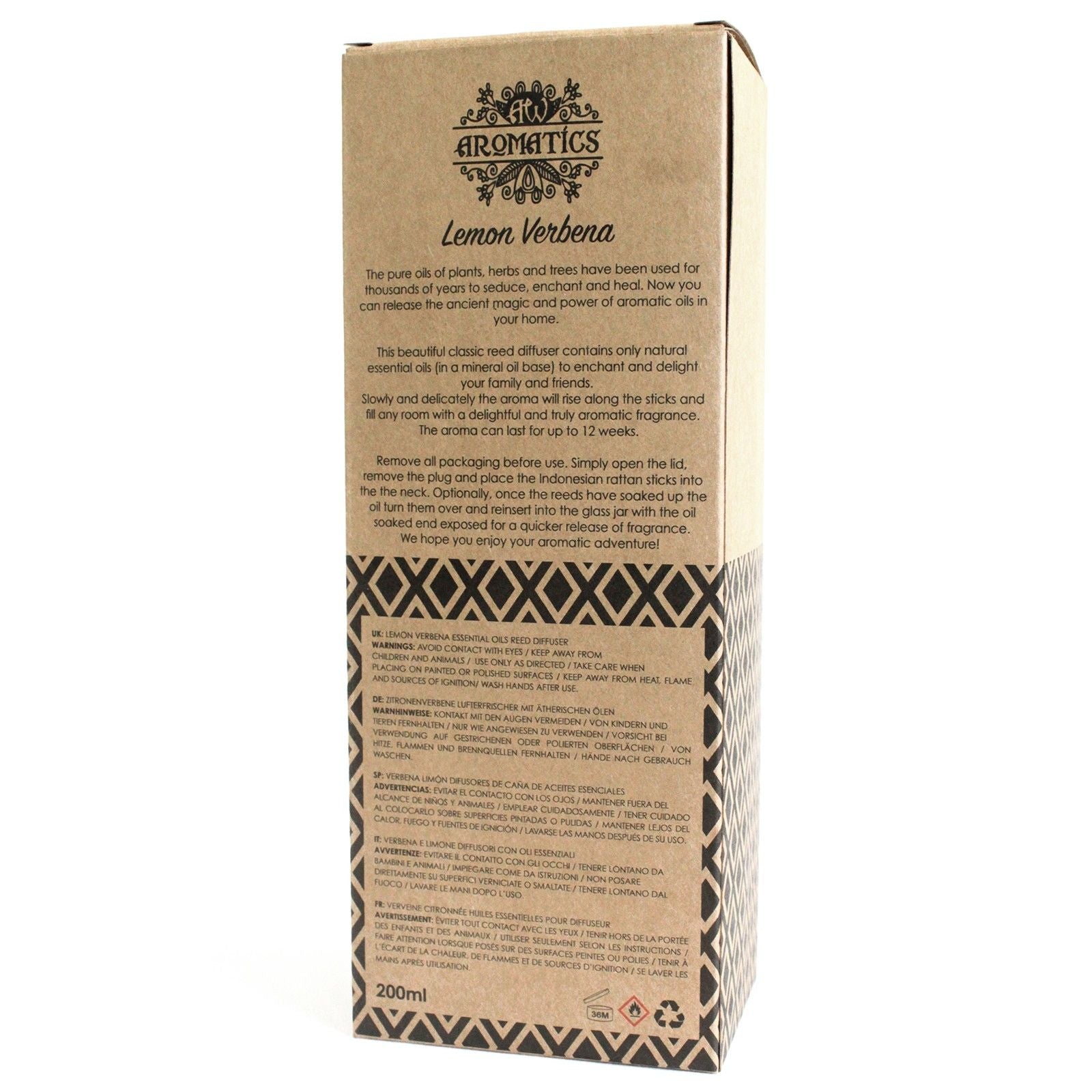 Reed Diffuser with Essential Oils - Lemon Verbena