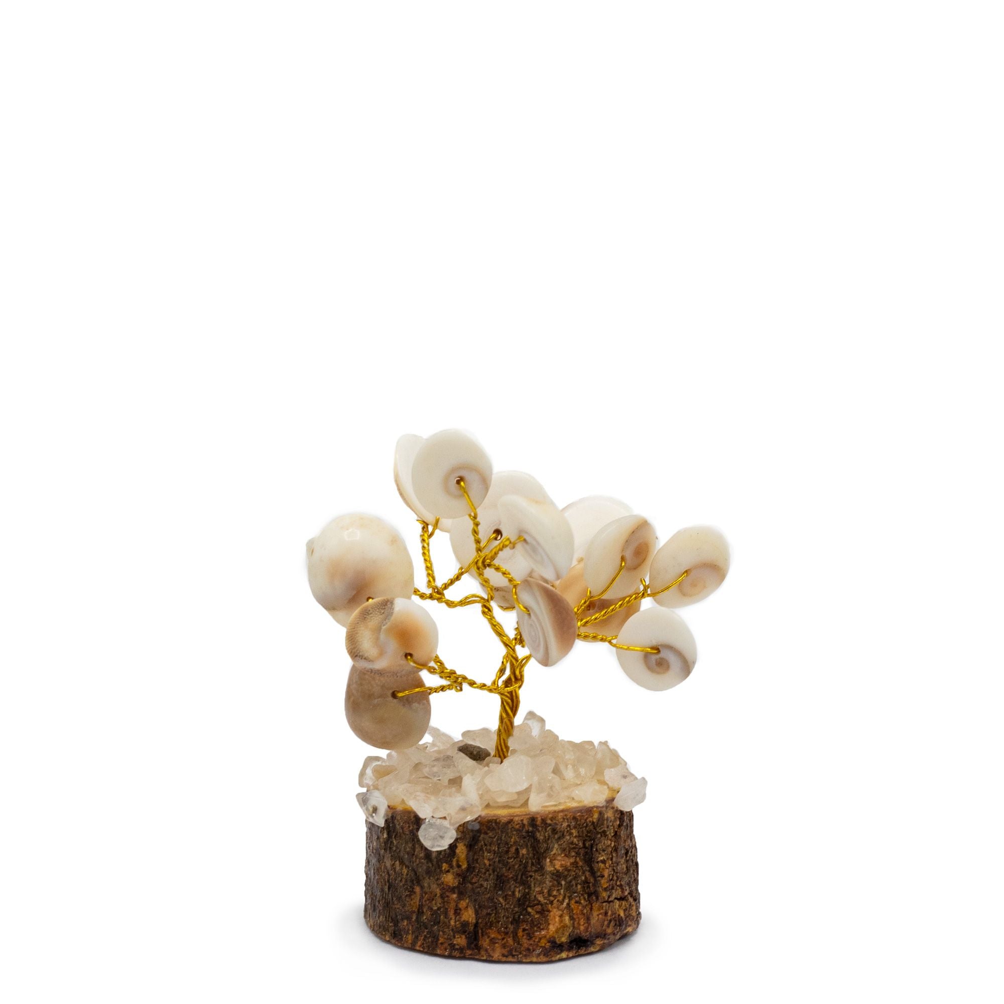 Árvore de Pedra Gomati Chakras Pequena com Rudraksha (15 Pedras)