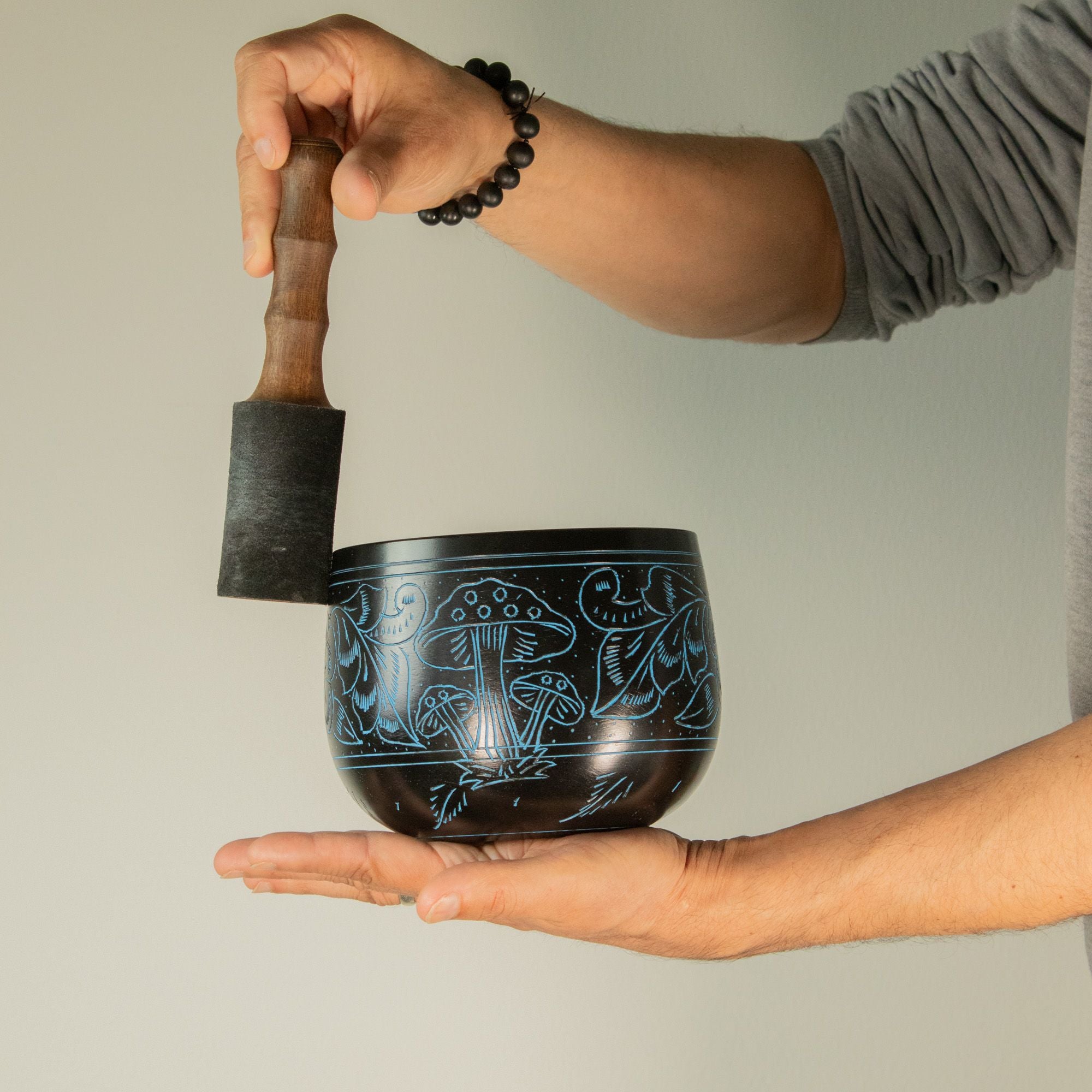 Taça Tibetana Tipo Caldeirão – Cogumelo Mágico – Azul