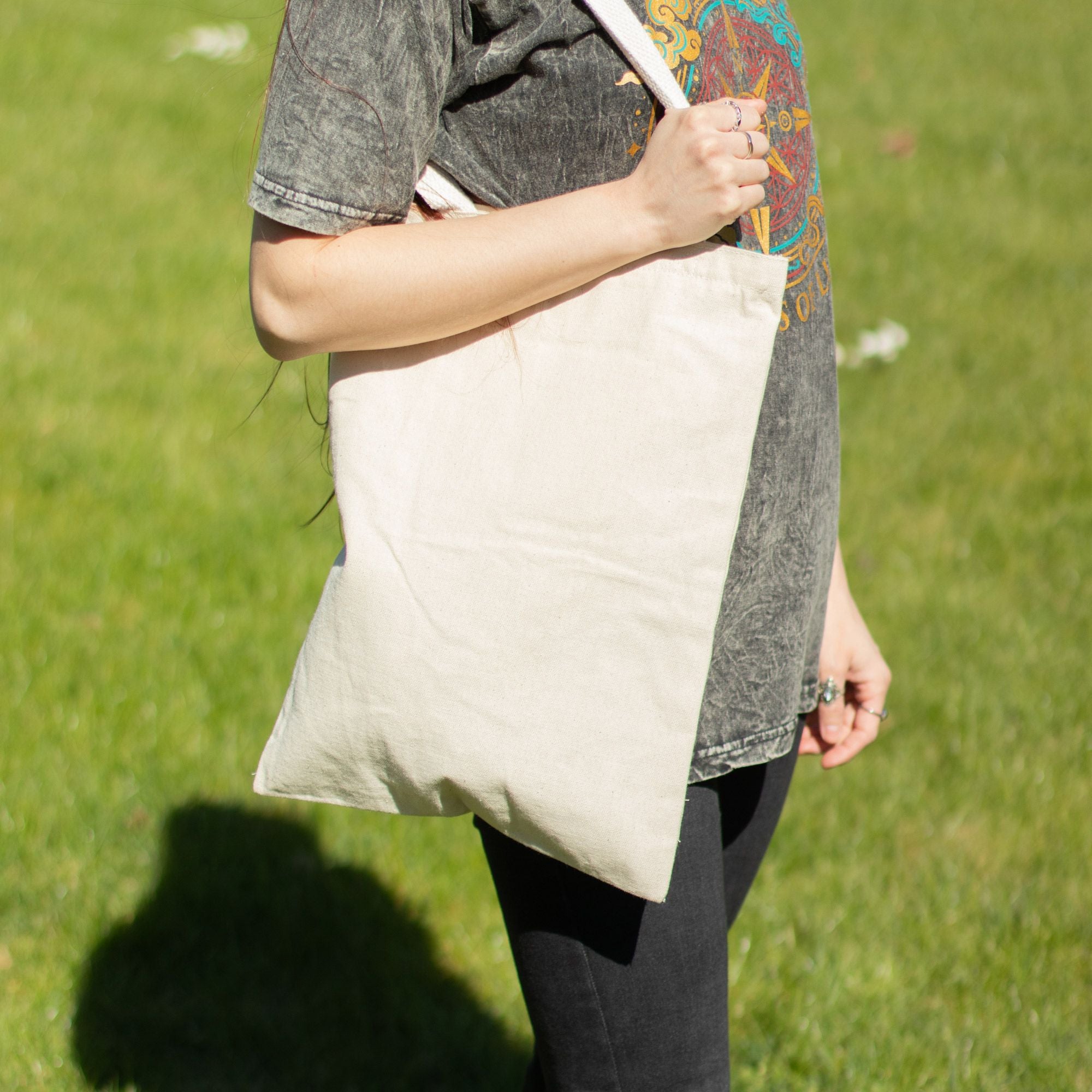 Bolsa Tote em Algodão Nomad Sari Sem Estampa Natural 41 x 31 cm