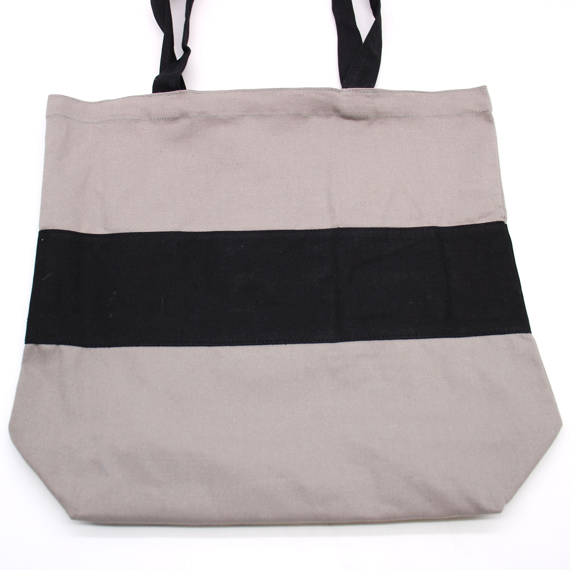 Bolsa de Algodão Dois Tons - Cinzento e Preto