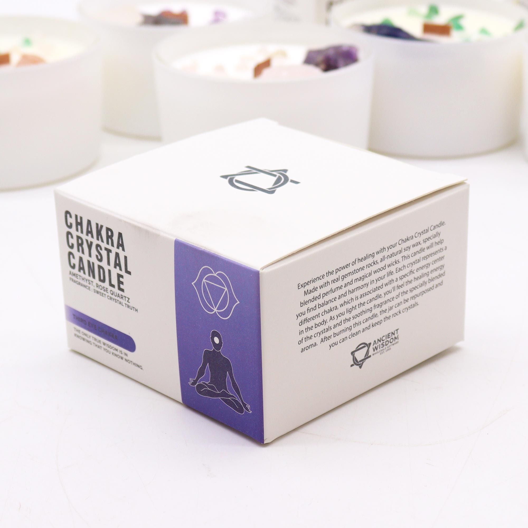 Third Eye Chakra Crystal Candle