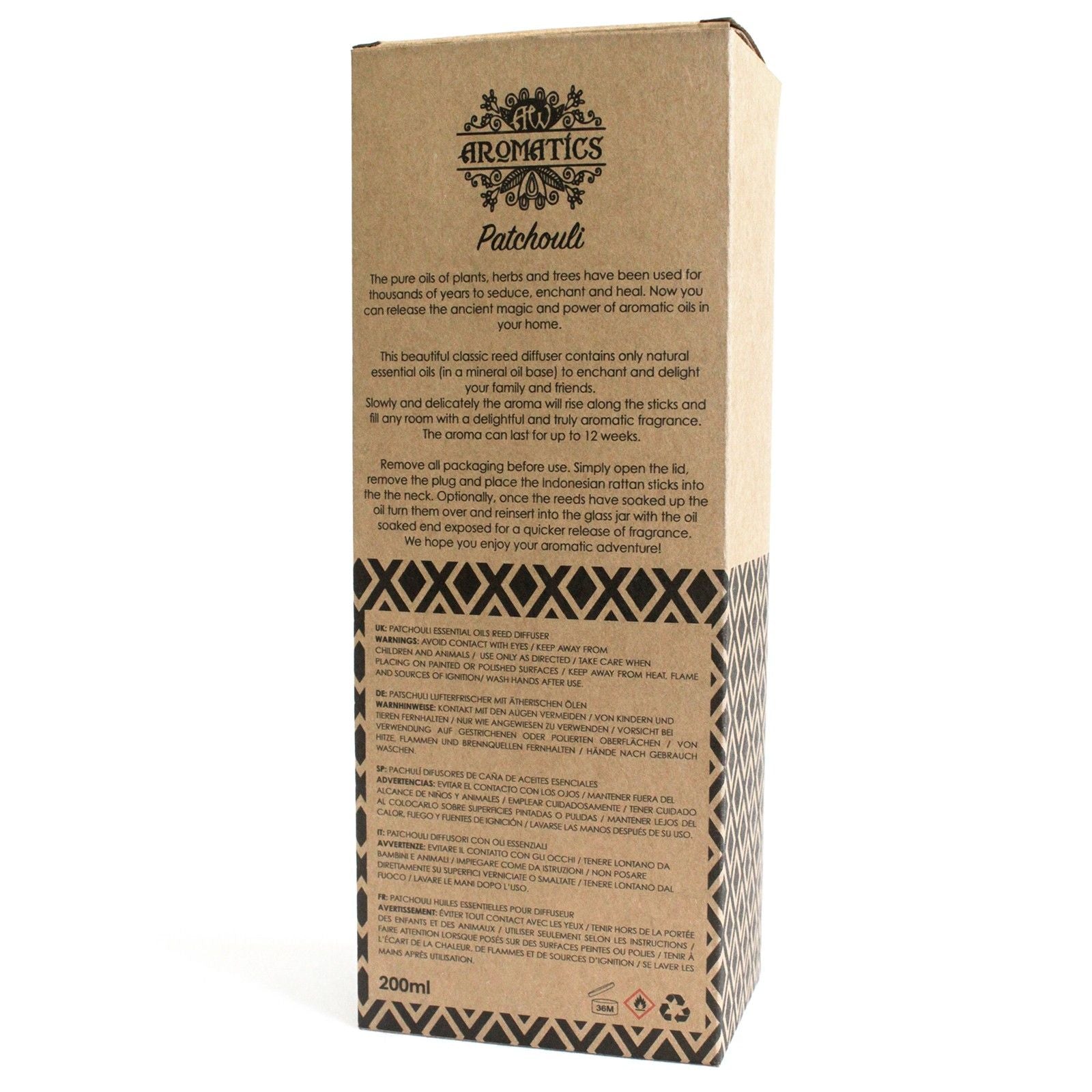 Difusor de Varetas com Óleos Essenciais - Patchouli