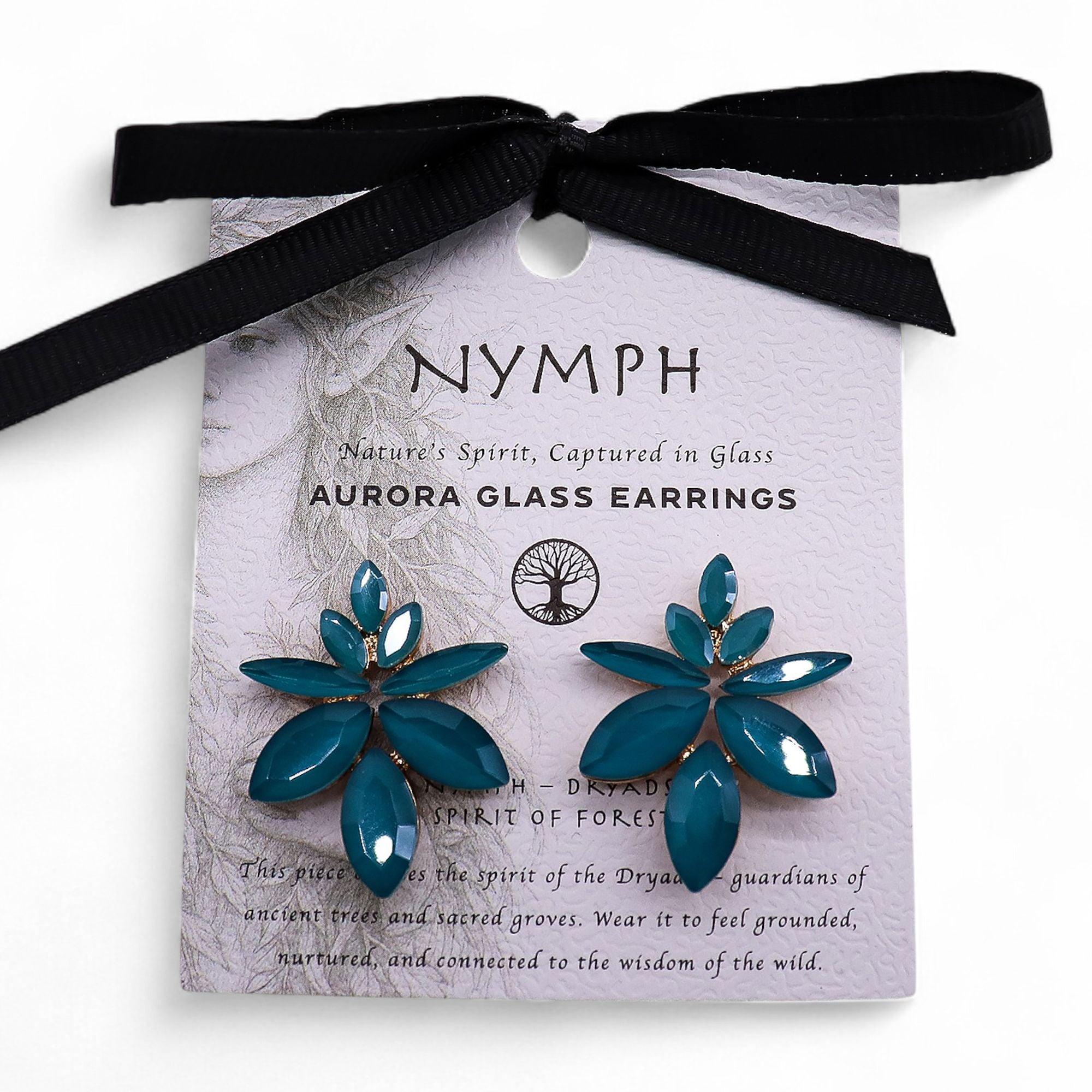 Vintage Crystal Earrings - Flowers - Turquoise Green