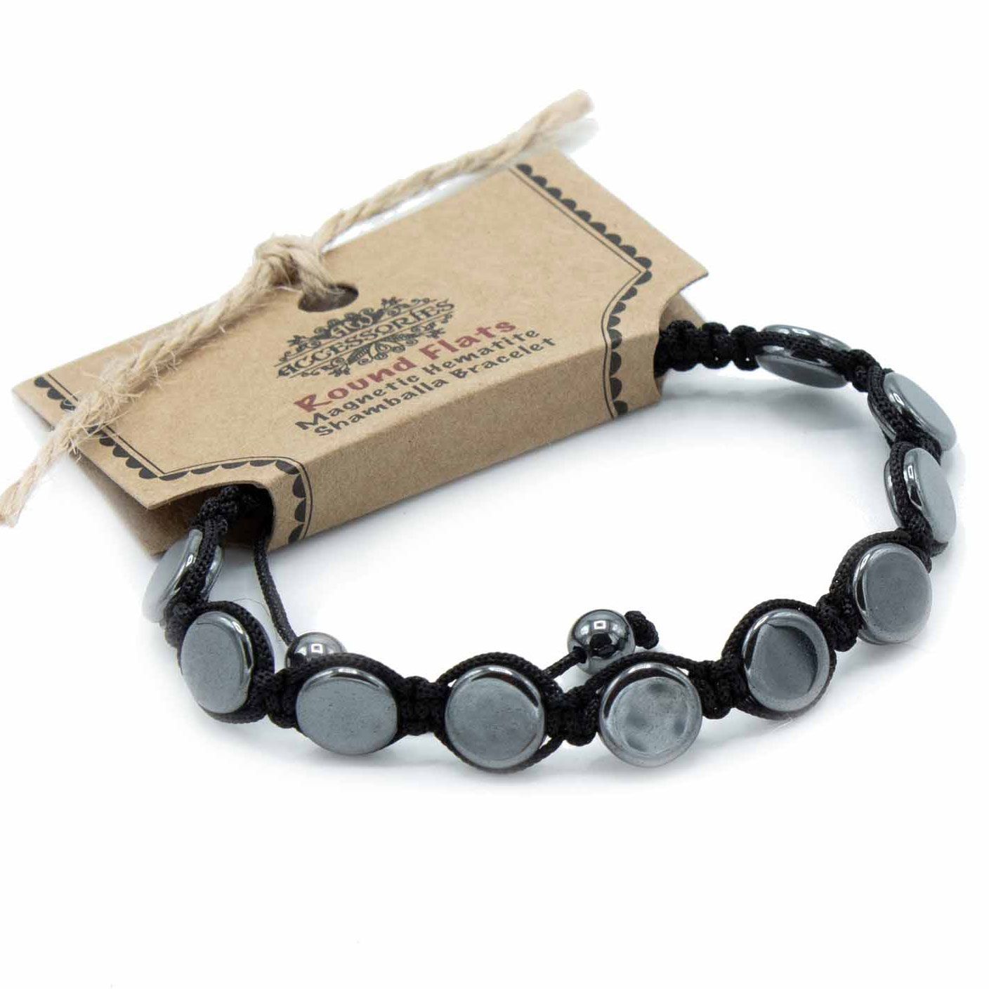 Shamballa Magnetic Hematite Bracelet – Flat Circles