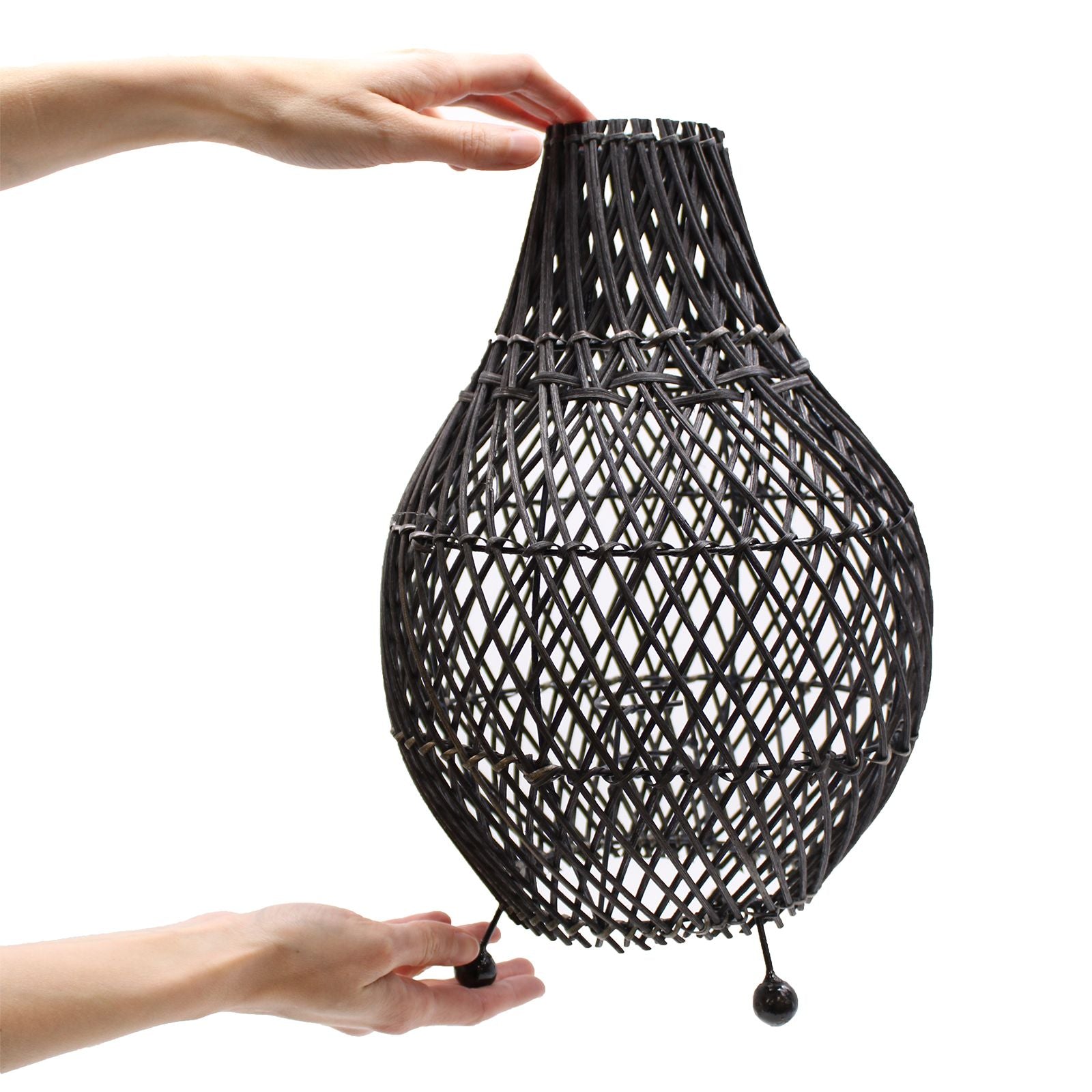 Lámparas de mesa de ratán – Negras