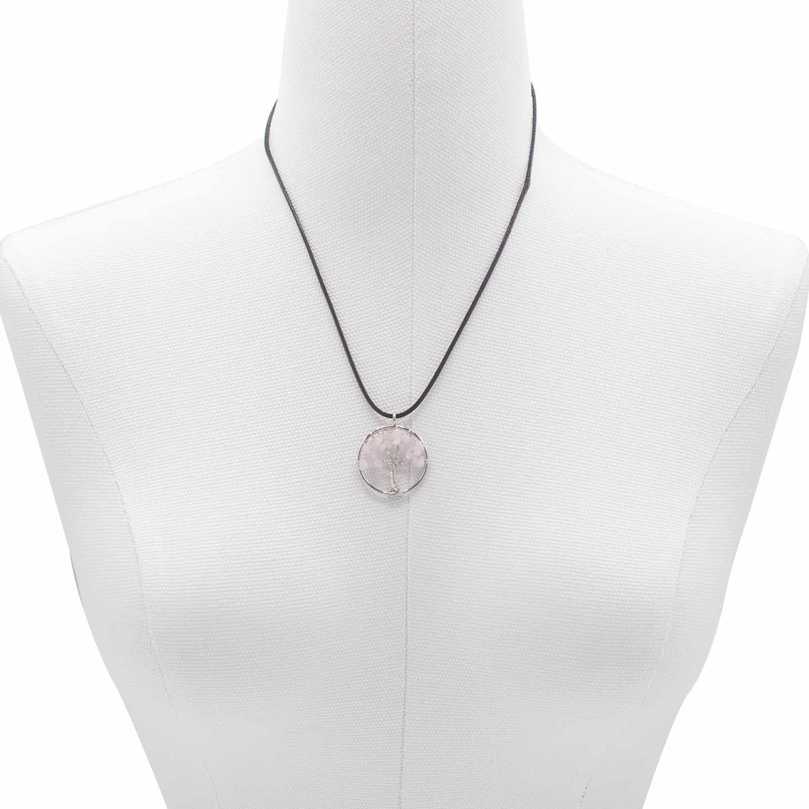 Pendente Árvore da Vida - Quartzo Rosa