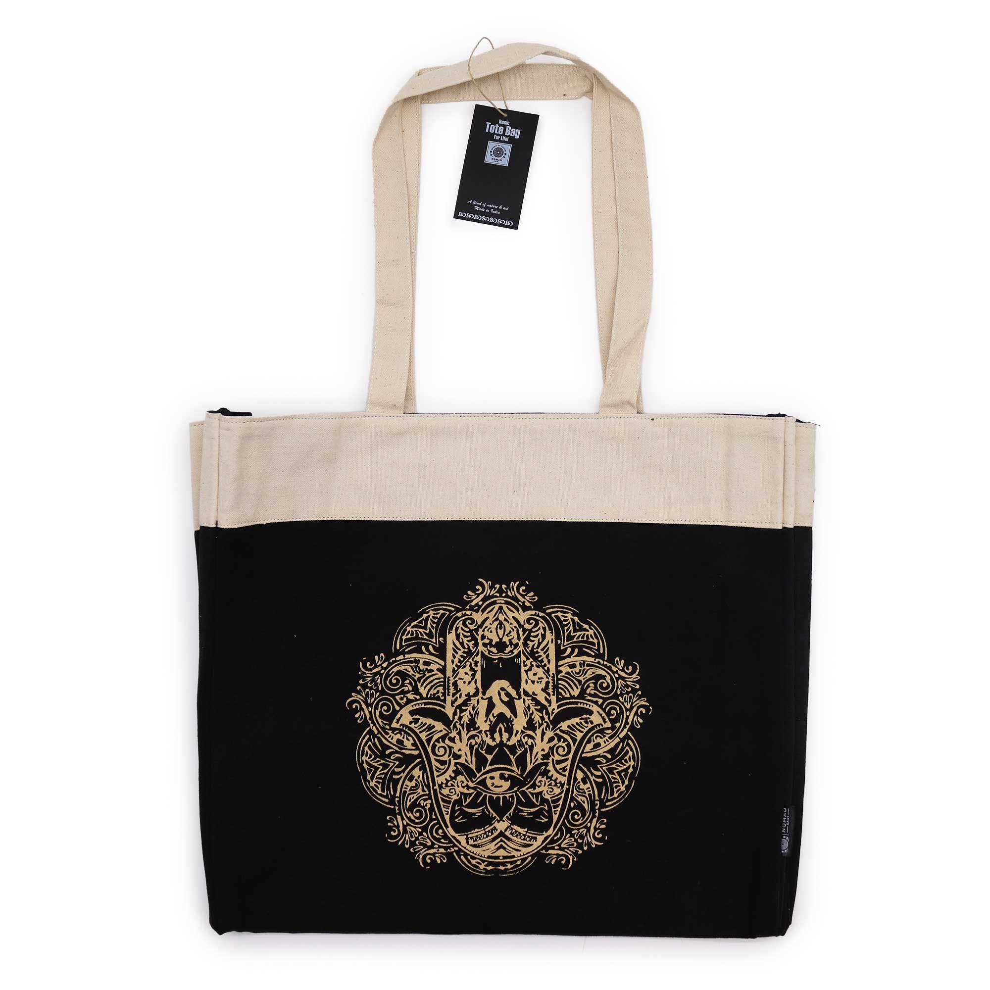 Bolsa Tote Extragrande - Chocolate Lavado - Mão de Fátima da Liberdade