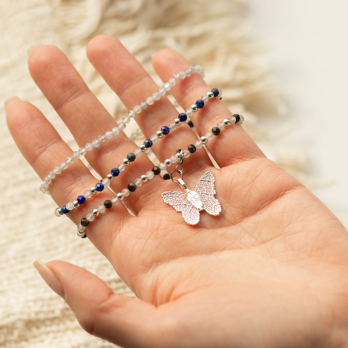 Conjunto de 3 Pulseiras Nymph Spirit com Pedras Naturais - Aurora Boreal