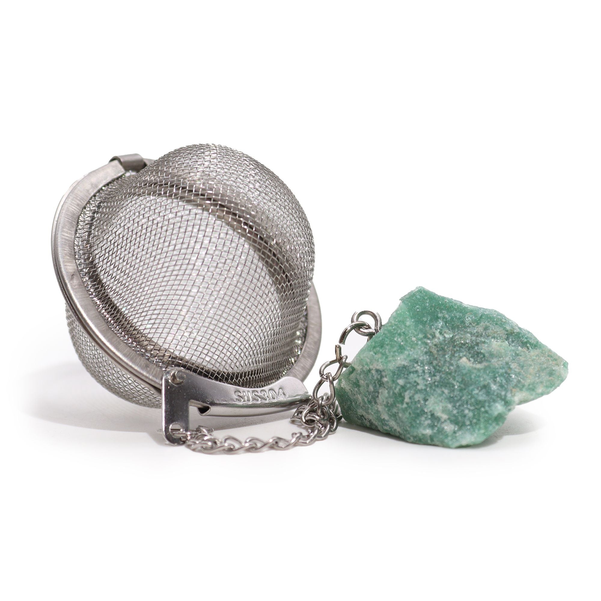 Infusor de Chá com Pedra Natural em Cristal Bruto – Aventurina Verde