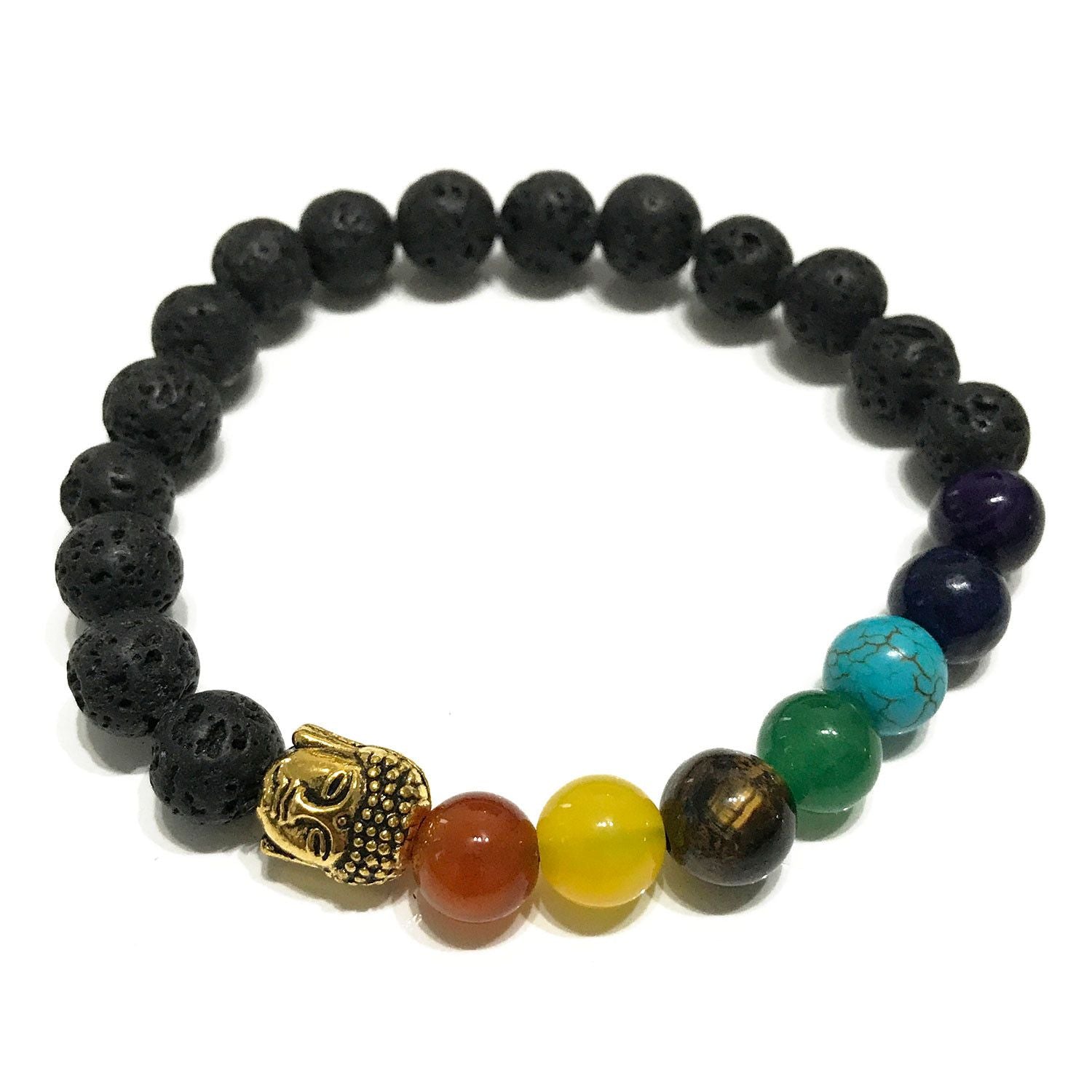 Pulseira em Pedra Lava – Buda – Chakra