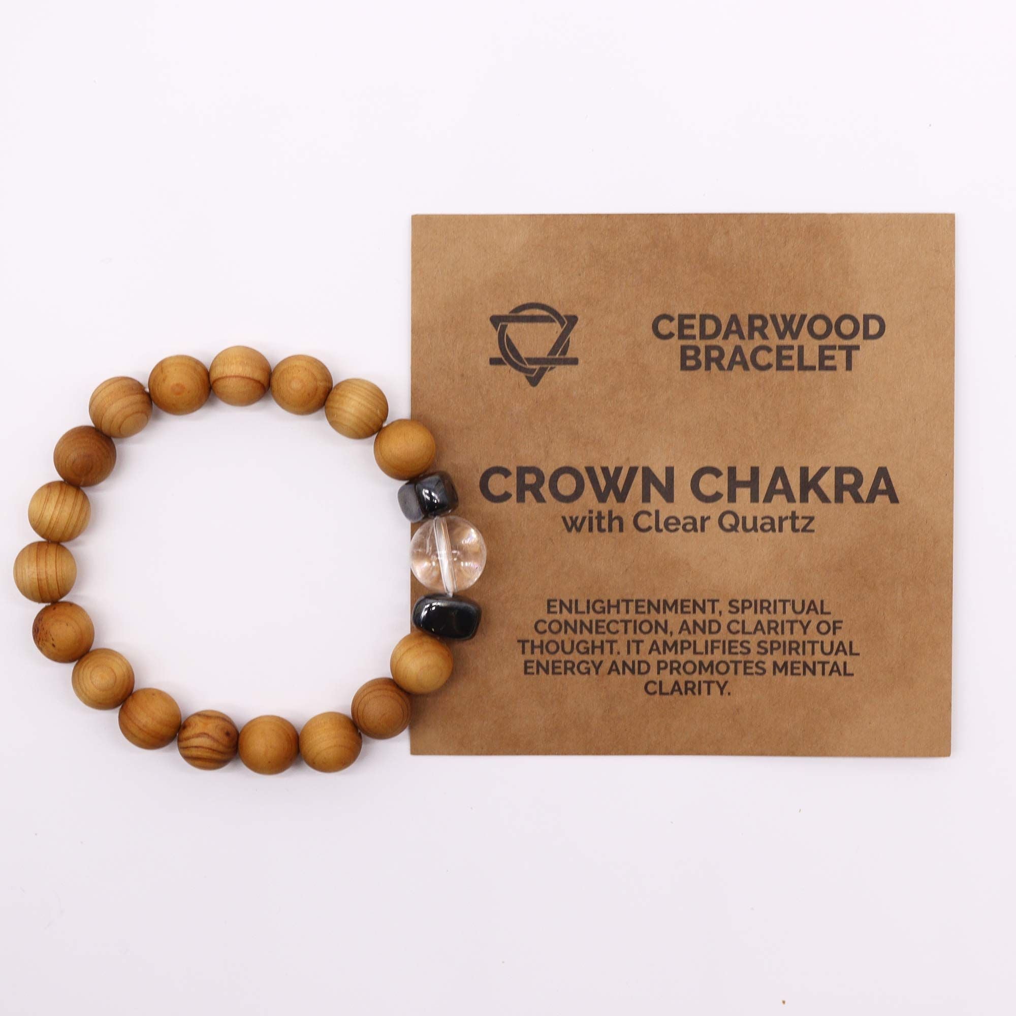 Cedar Bracelet – Crown Chakra – Clear Quartz