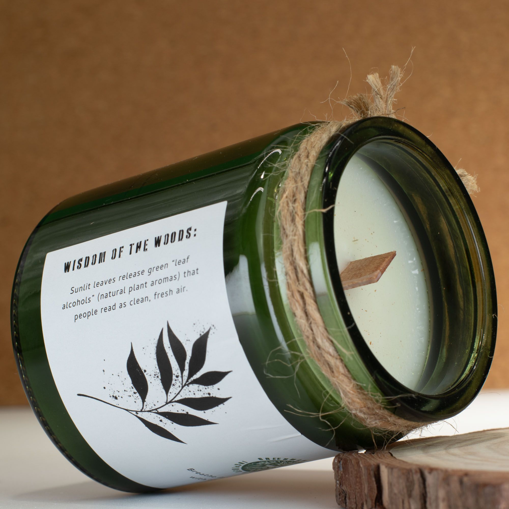 Vela de Soja Greenman Woodwick Folhas e Linho