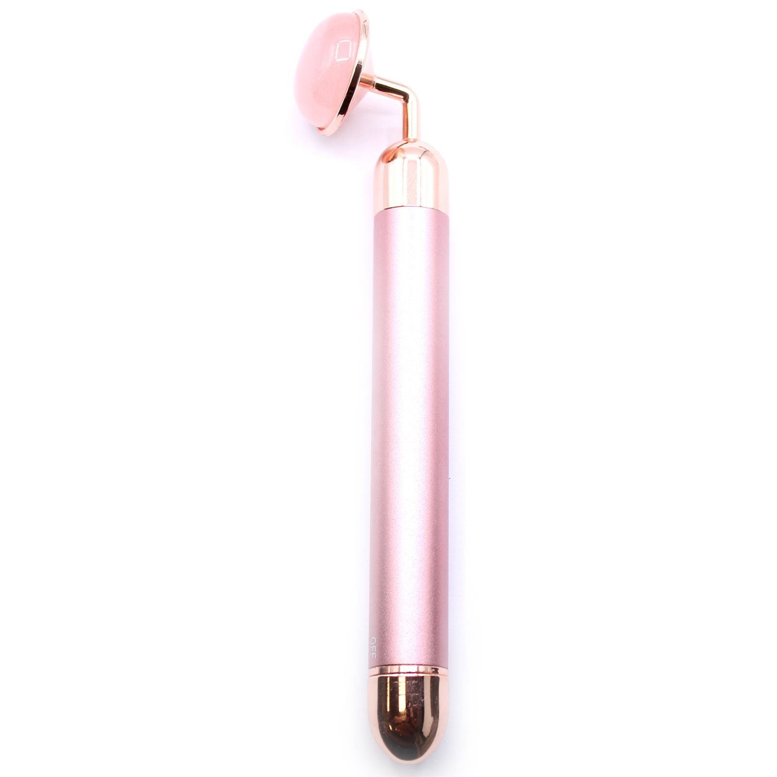 Rolo Facial Vibratório em Pedra Natural, Quartzo Rosa