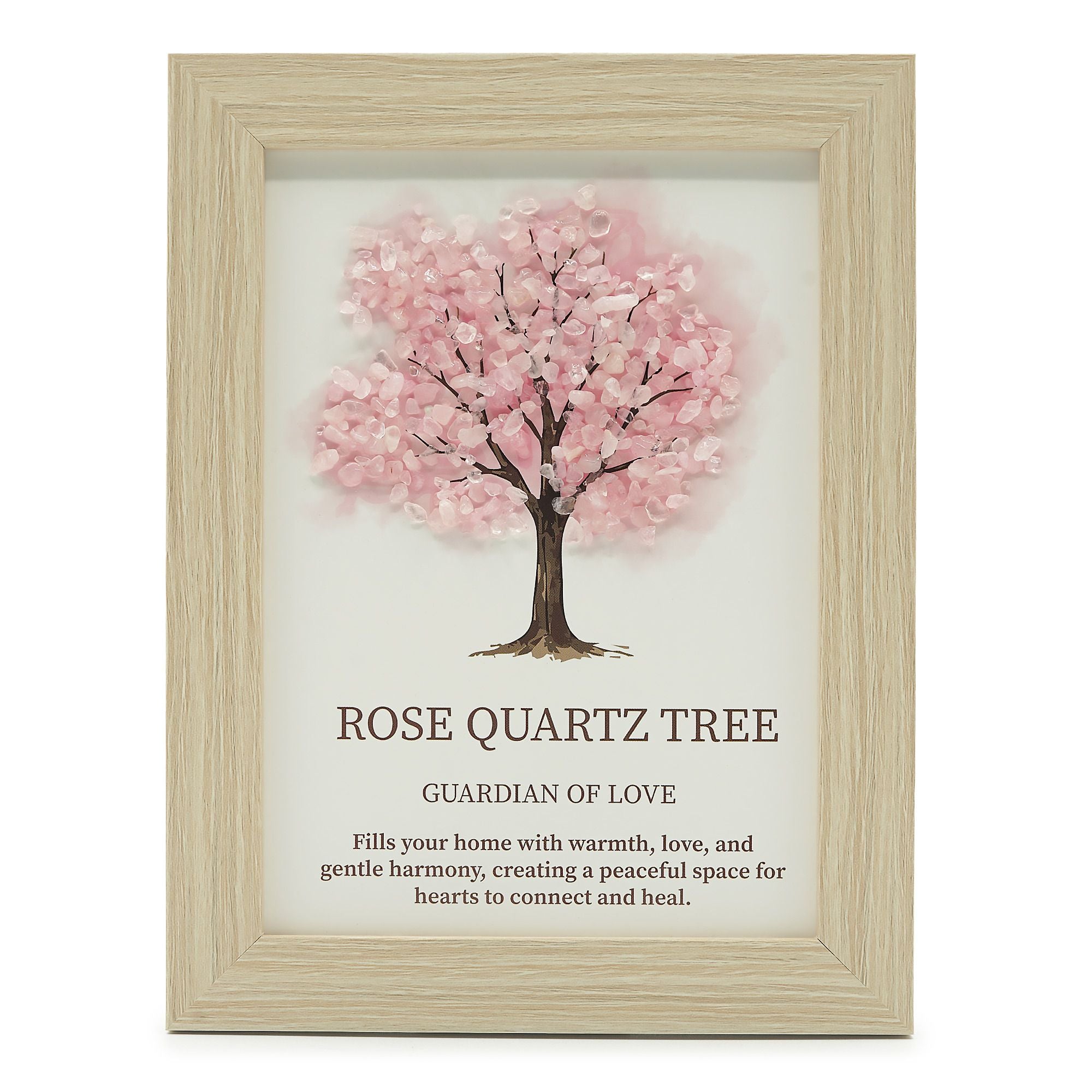 Cuadro con Piedras Naturales Árbol de la Vida Cuarzo Rosa