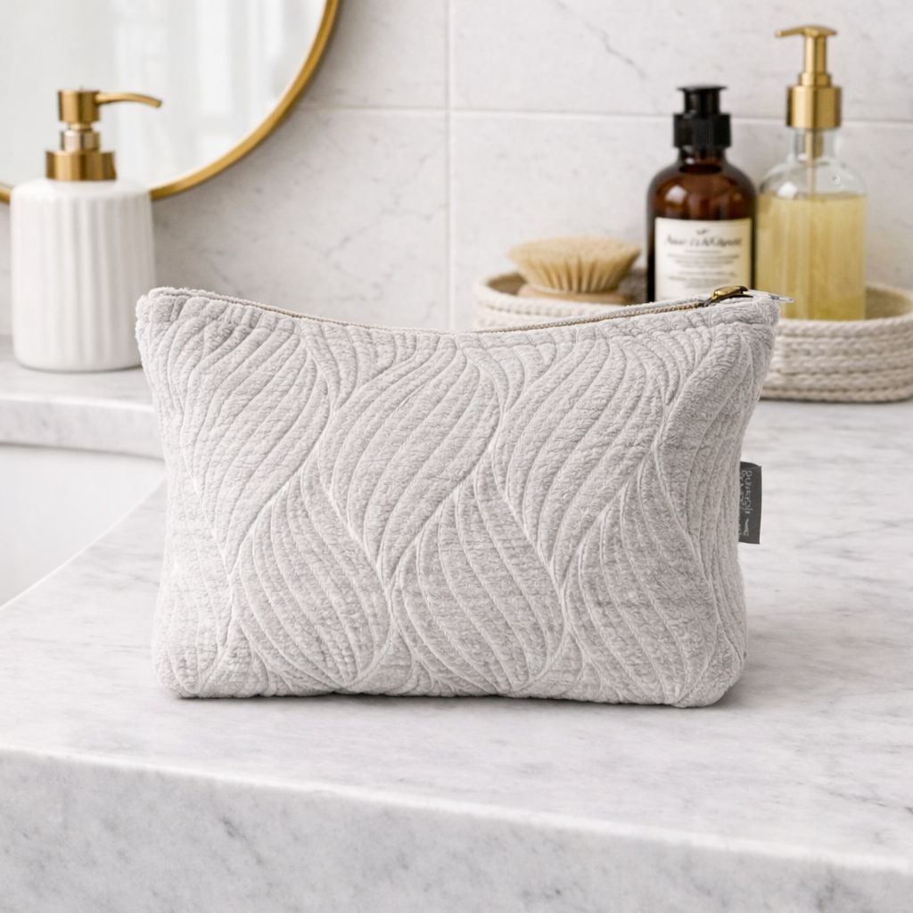 Necessaire em Tecido Jacquard Indiano - Padrão Tecido Noturno
