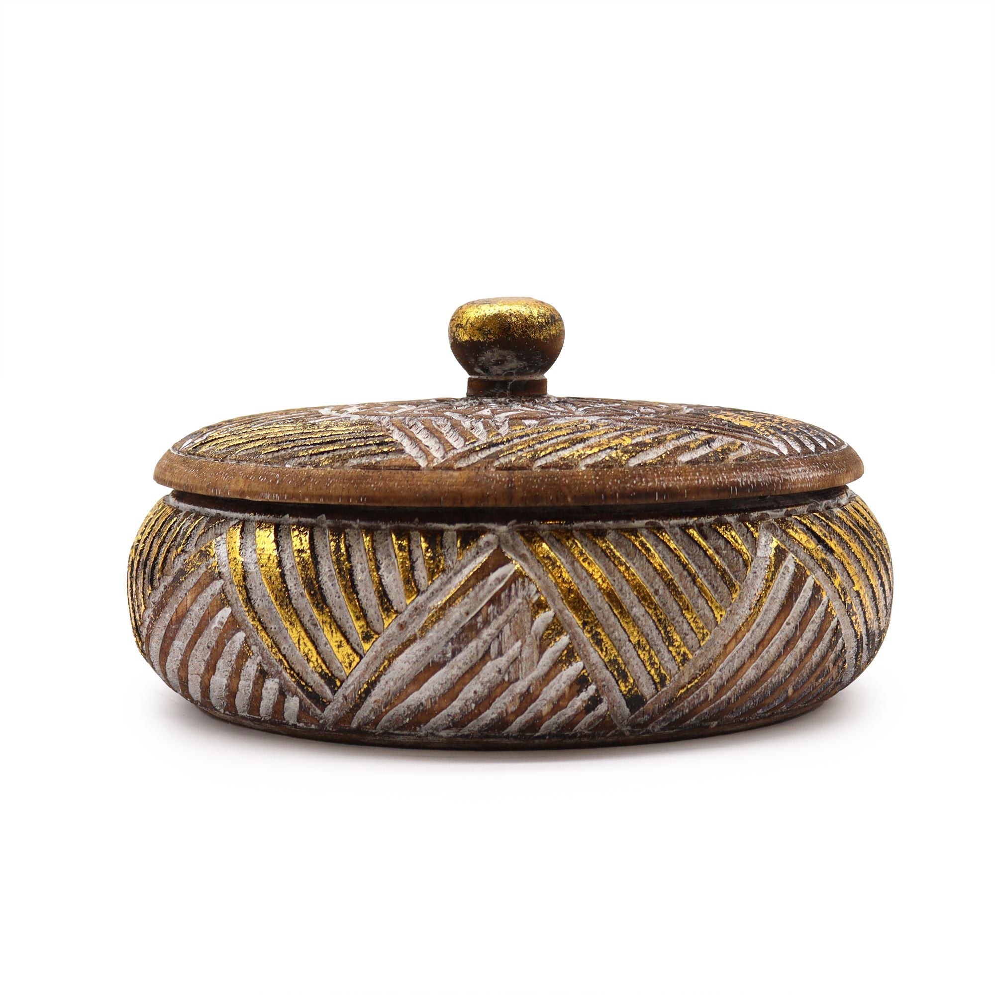 Frasco Decorativo – Dourado e Natural
