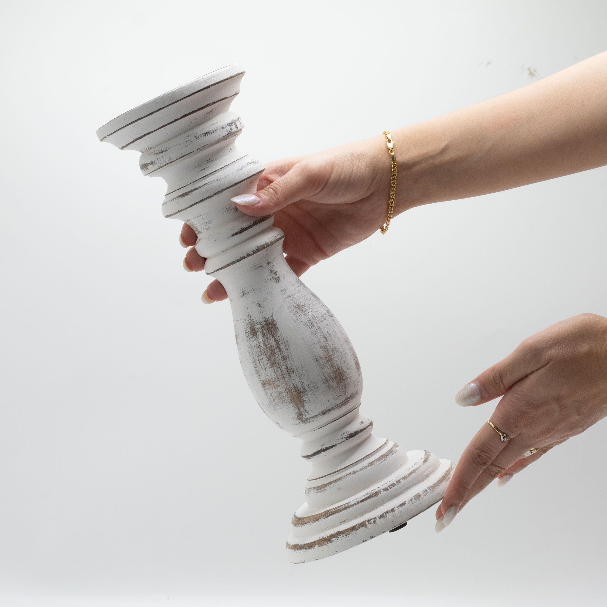 Candelabro Clásico - Blanco - 30x10cm - Mediano