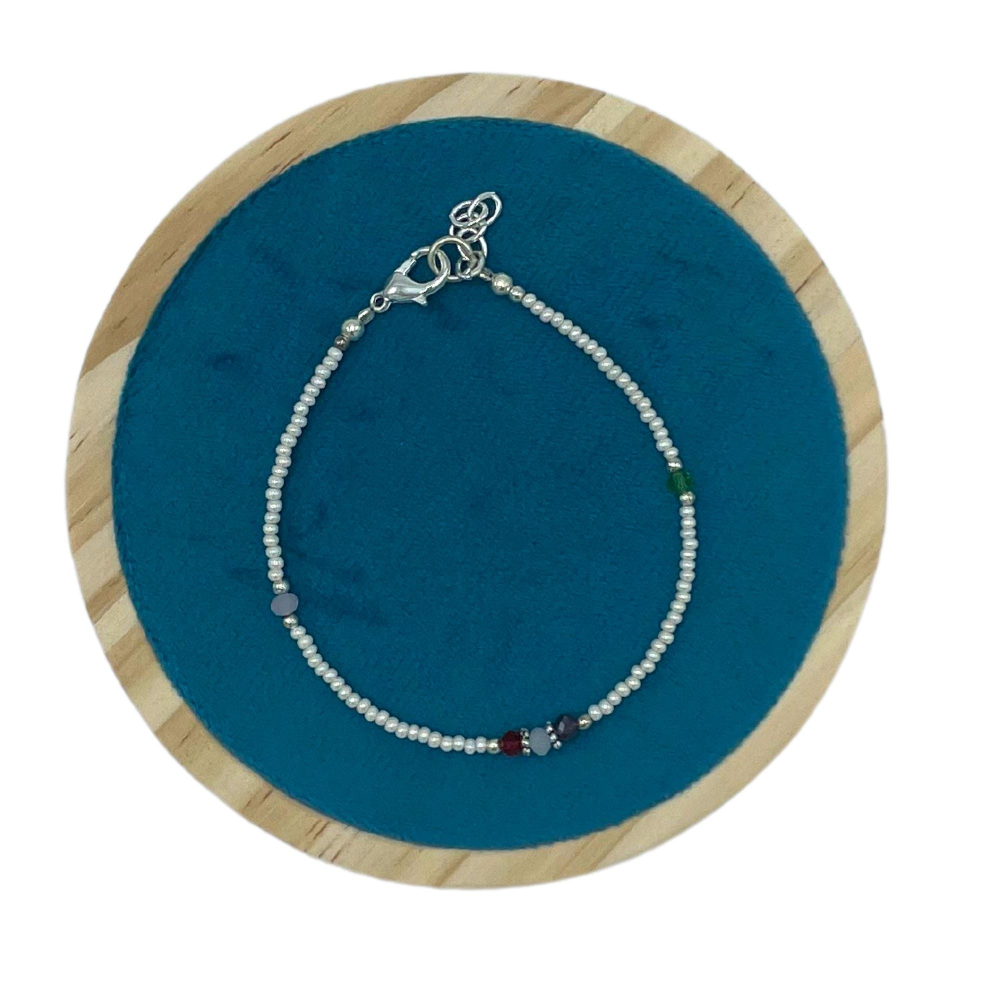 Pulseira Nepalesa de Gemas Extrafinas - Pérola e Contas Esculpidas