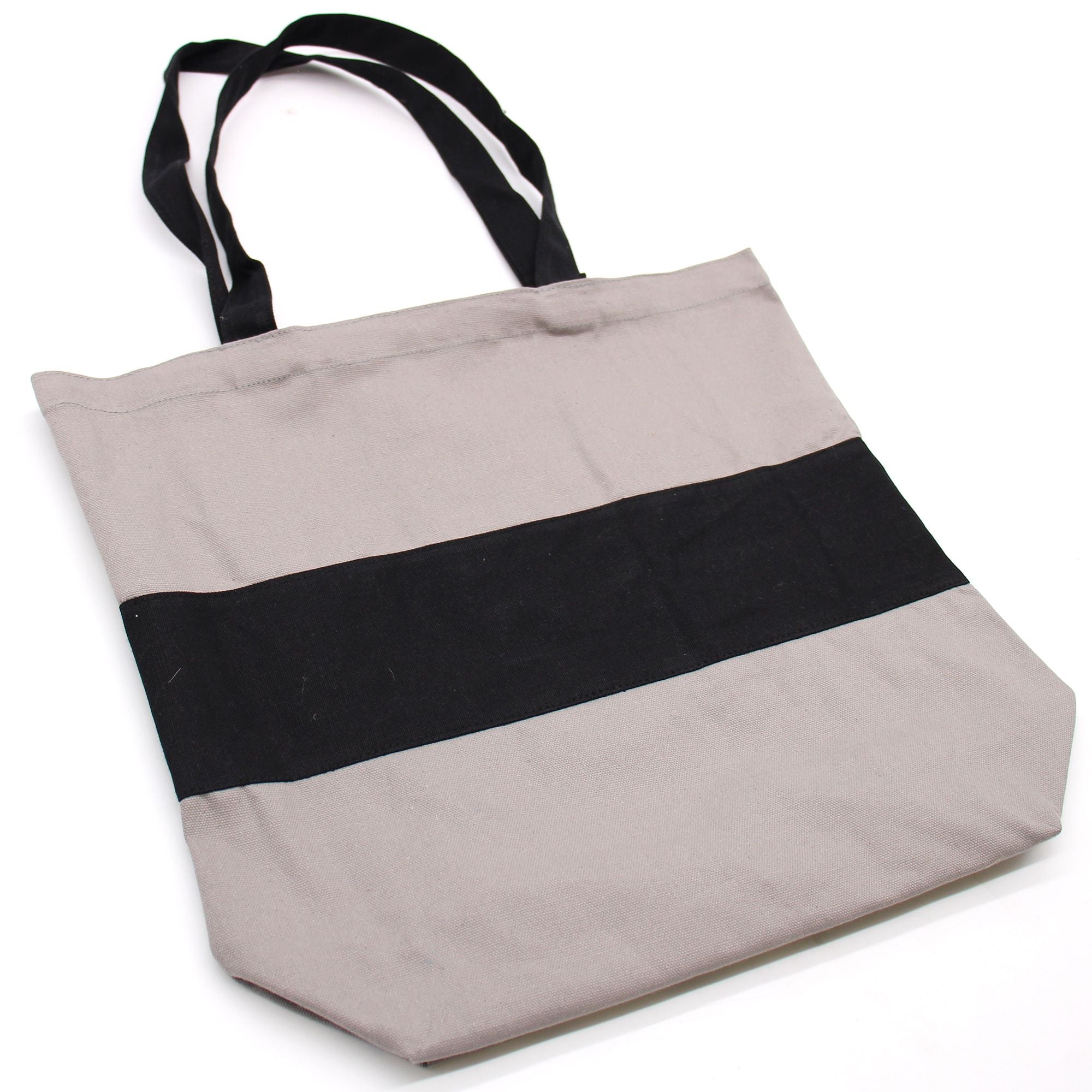 Bolsa de Algodão Dois Tons - Cinzento e Preto