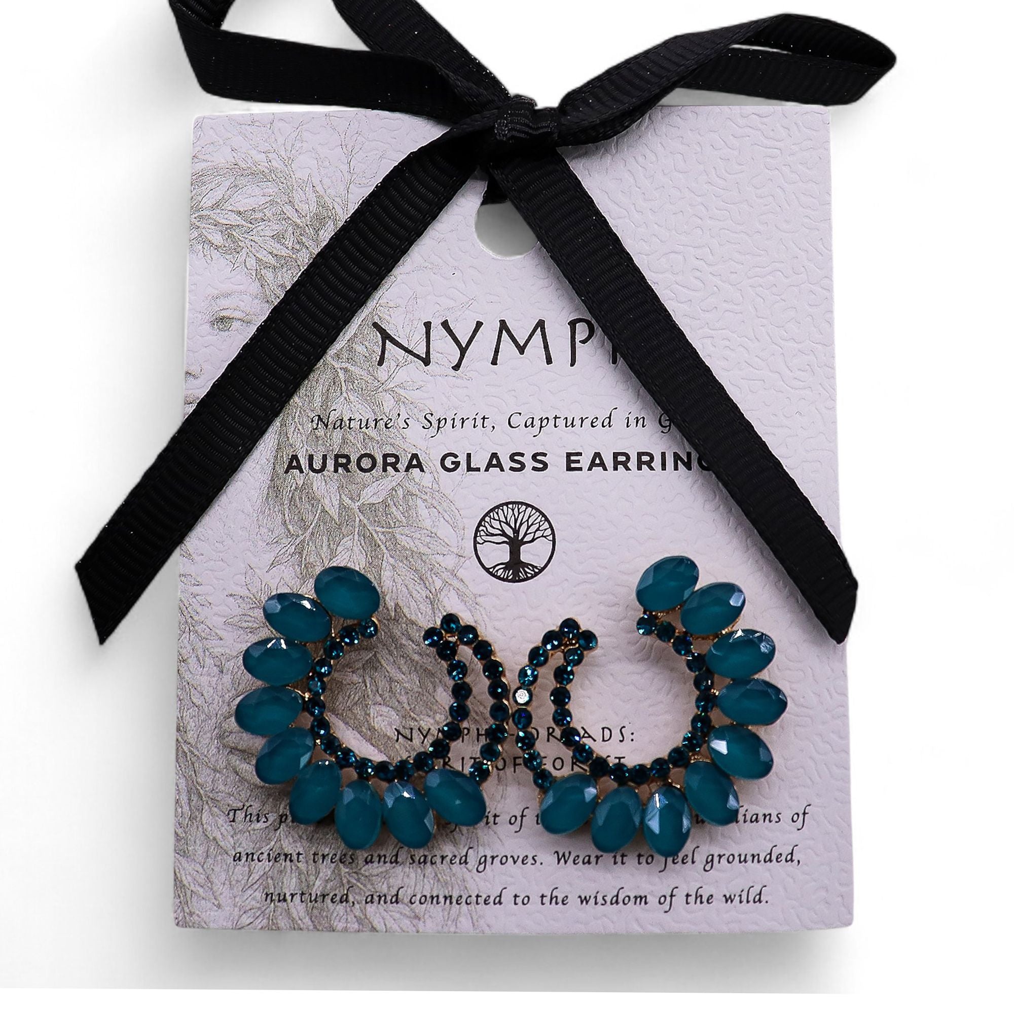 Brincos de Cristal Vintage - Aro - Verde Turquesa