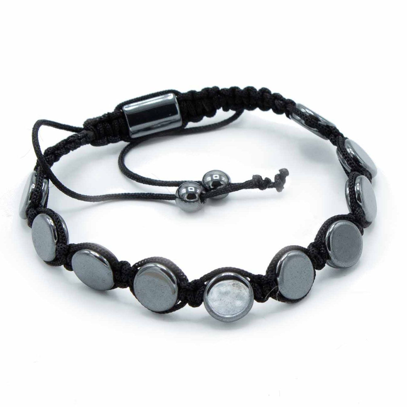 Shamballa Magnetic Hematite Bracelet – Flat Circles